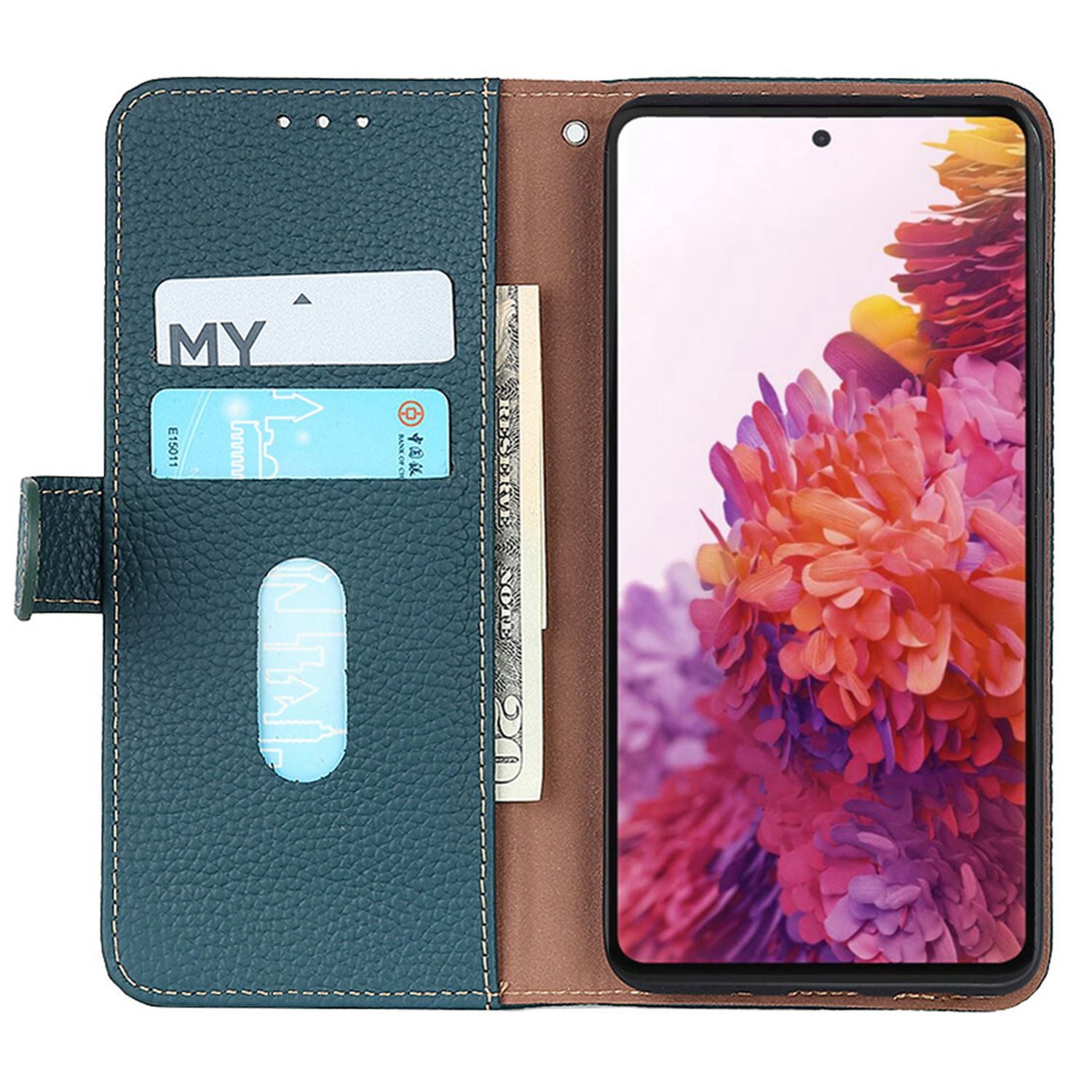 KHAZNEH For Motorola Moto G34 5G Phone Wallet Case Litchi Texture Genuine Cow Leather Flip Cover