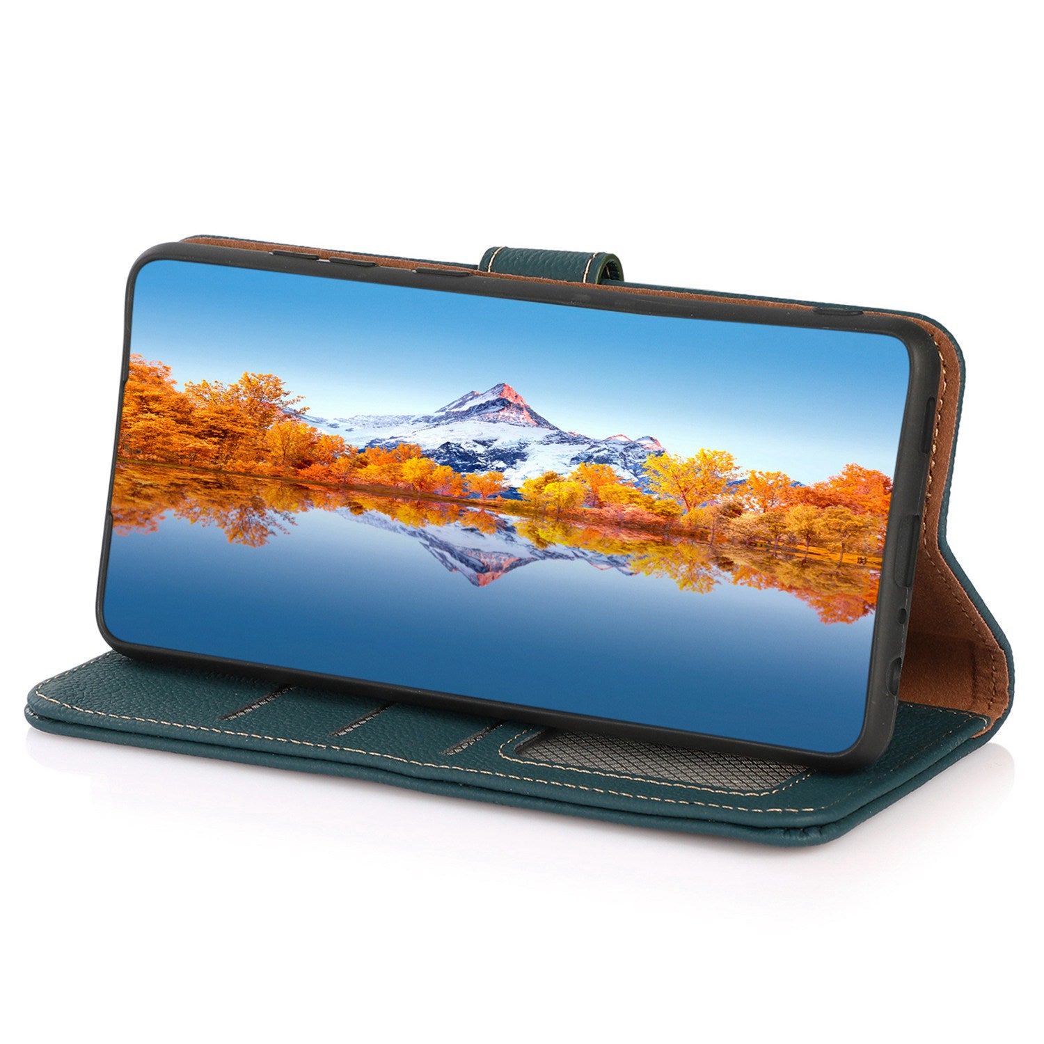 KHAZNEH For Motorola Moto G34 5G Case RFID Blocking Anti-Scratch Stand Phone Cover