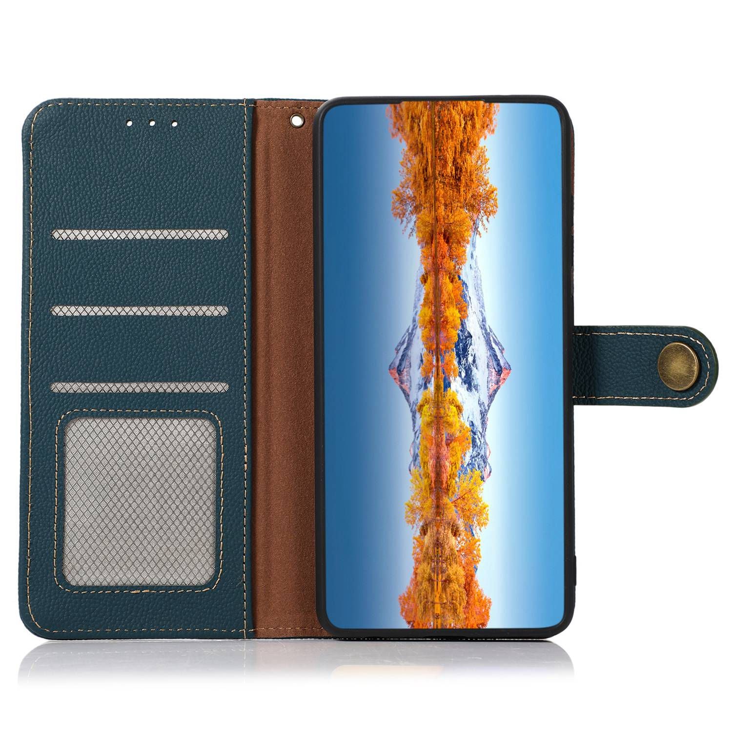 KHAZNEH For Motorola Moto G34 5G Case RFID Blocking Anti-Scratch Stand Phone Cover
