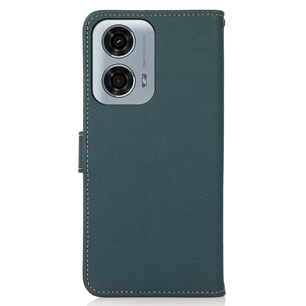 KHAZNEH For Motorola Moto G34 5G Case RFID Blocking Anti-Scratch Stand Phone Cover