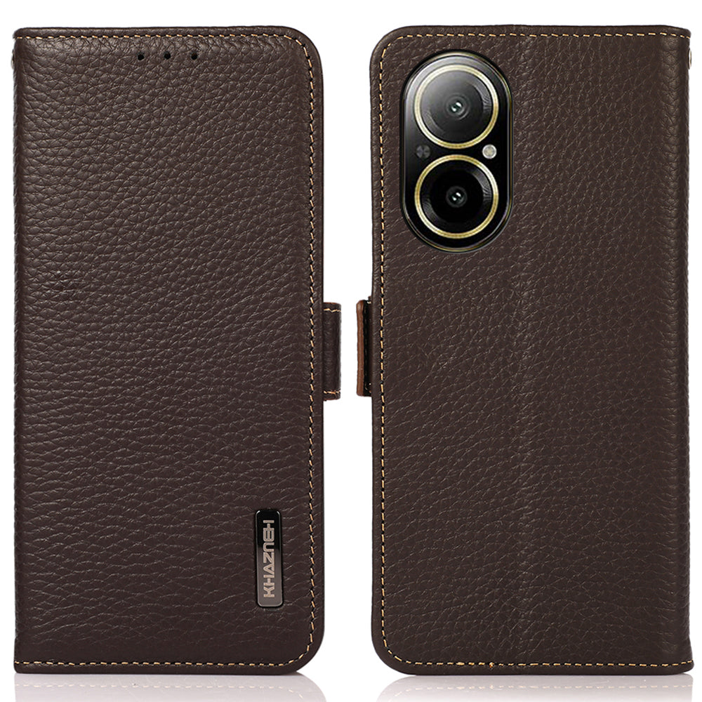 KHAZNEH For Realme C67 4G Case Litchi Texture RFID Blocking Shockproof Phone Cover