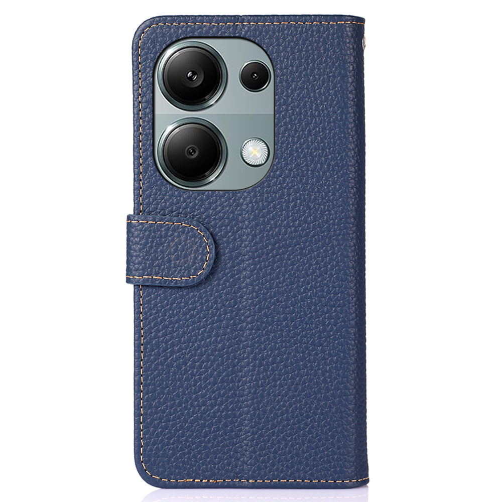 KHAZNEH For Xiaomi Redmi Note 13 Pro 4G / Poco M6 Pro 4G Case Wallet Genuine Cow Leather Phone Cover