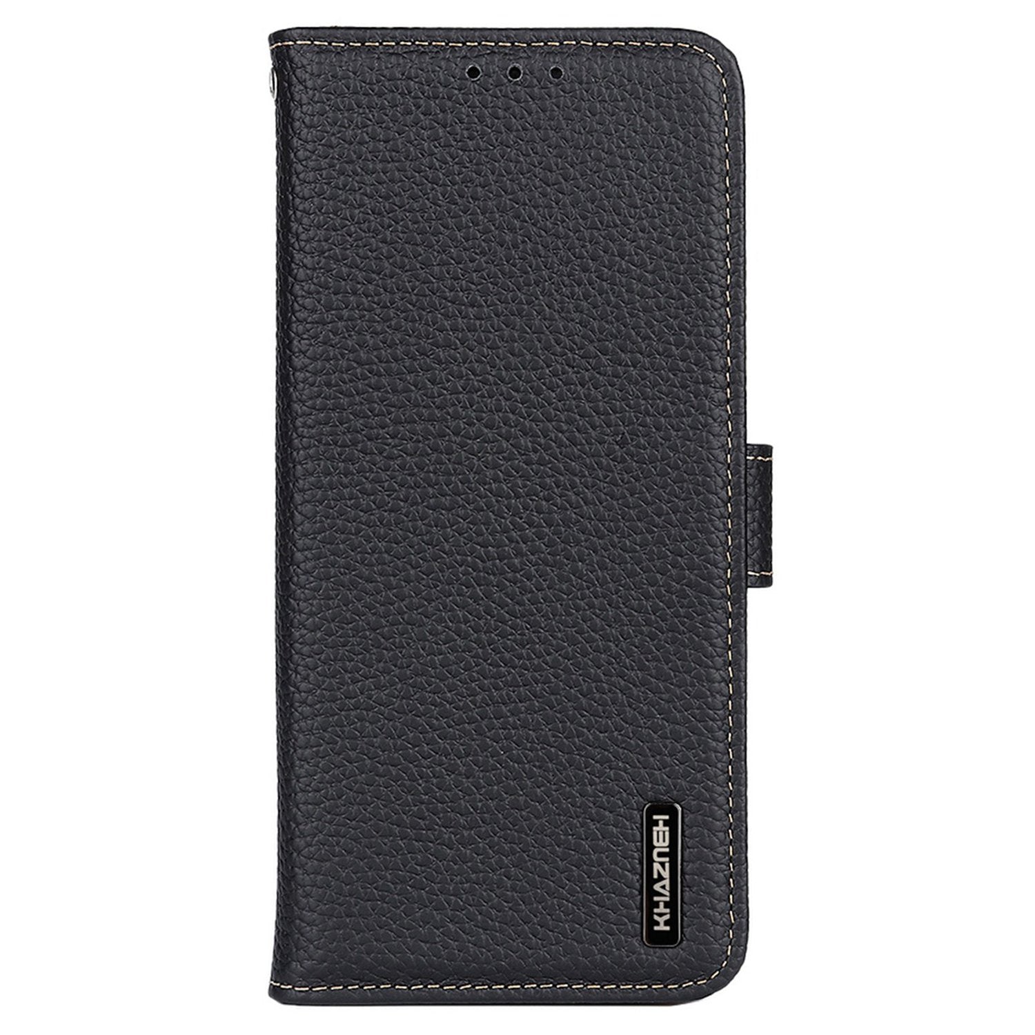 KHAZNEH For OnePlus Ace 3 5G / 12R 5G Case Folio Genuine Cow Leather Litchi Texture Phone Cover