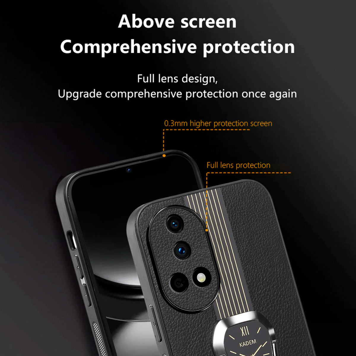 KADEM For Huawei nova 12 Pro 5G / nova 12 Ultra 5G Kickstand Cover PU+TPU+Acrylic Cell Phone Case