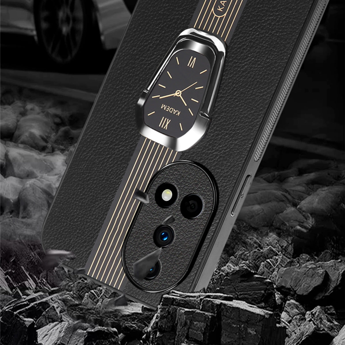 KADEM For Huawei nova 12 Pro 5G / nova 12 Ultra 5G Kickstand Cover PU+TPU+Acrylic Cell Phone Case