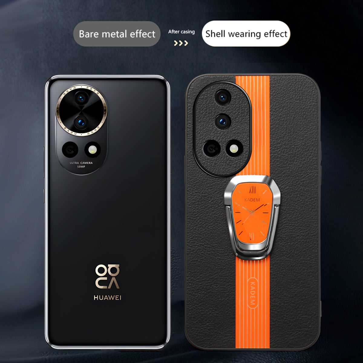 KADEM For Huawei nova 12 Pro 5G / nova 12 Ultra 5G Kickstand Cover PU+TPU+Acrylic Cell Phone Case