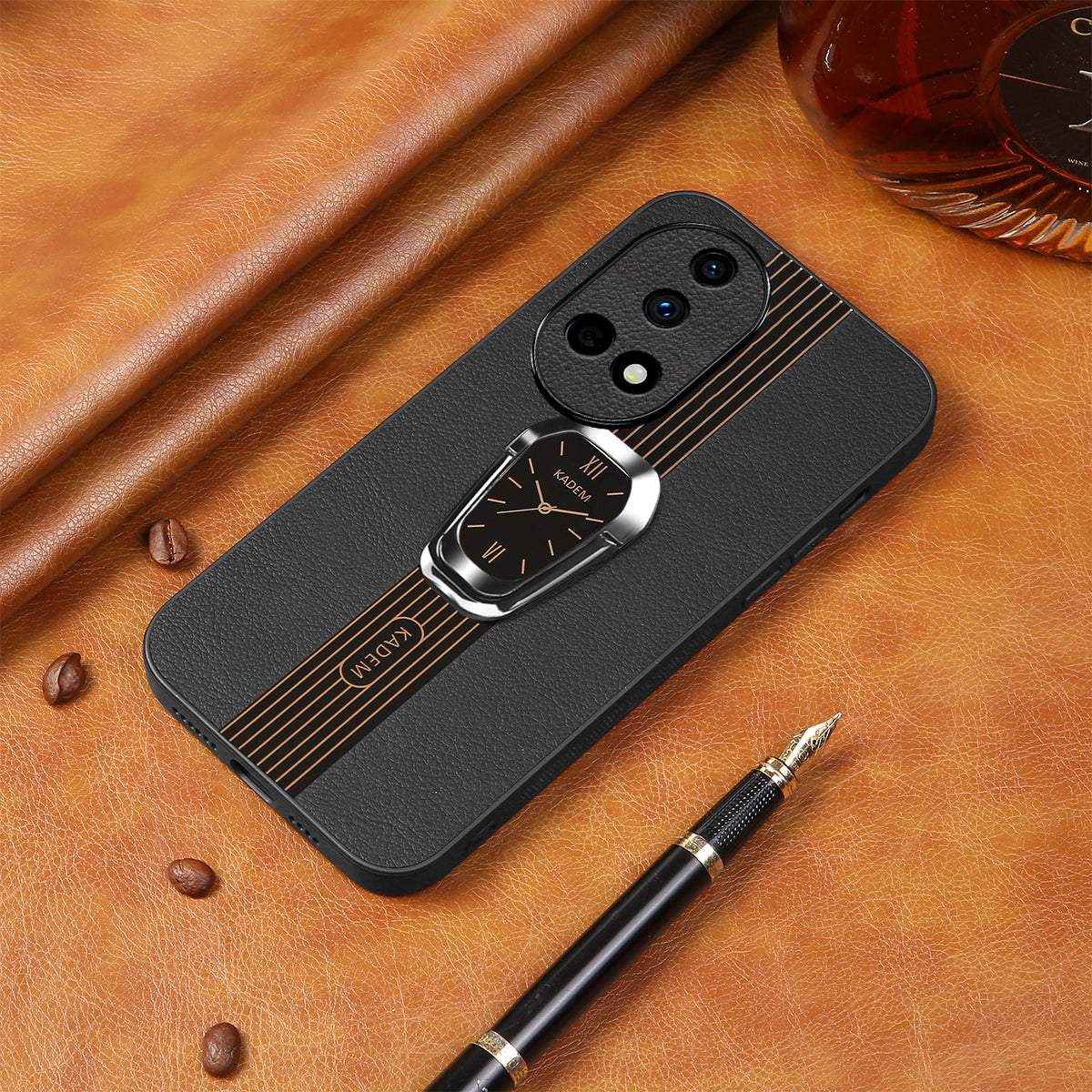 KADEM For Huawei nova 12 5G Cell Phone Case PU+TPU+Acrylic Anti-scratch Kickstand Cover