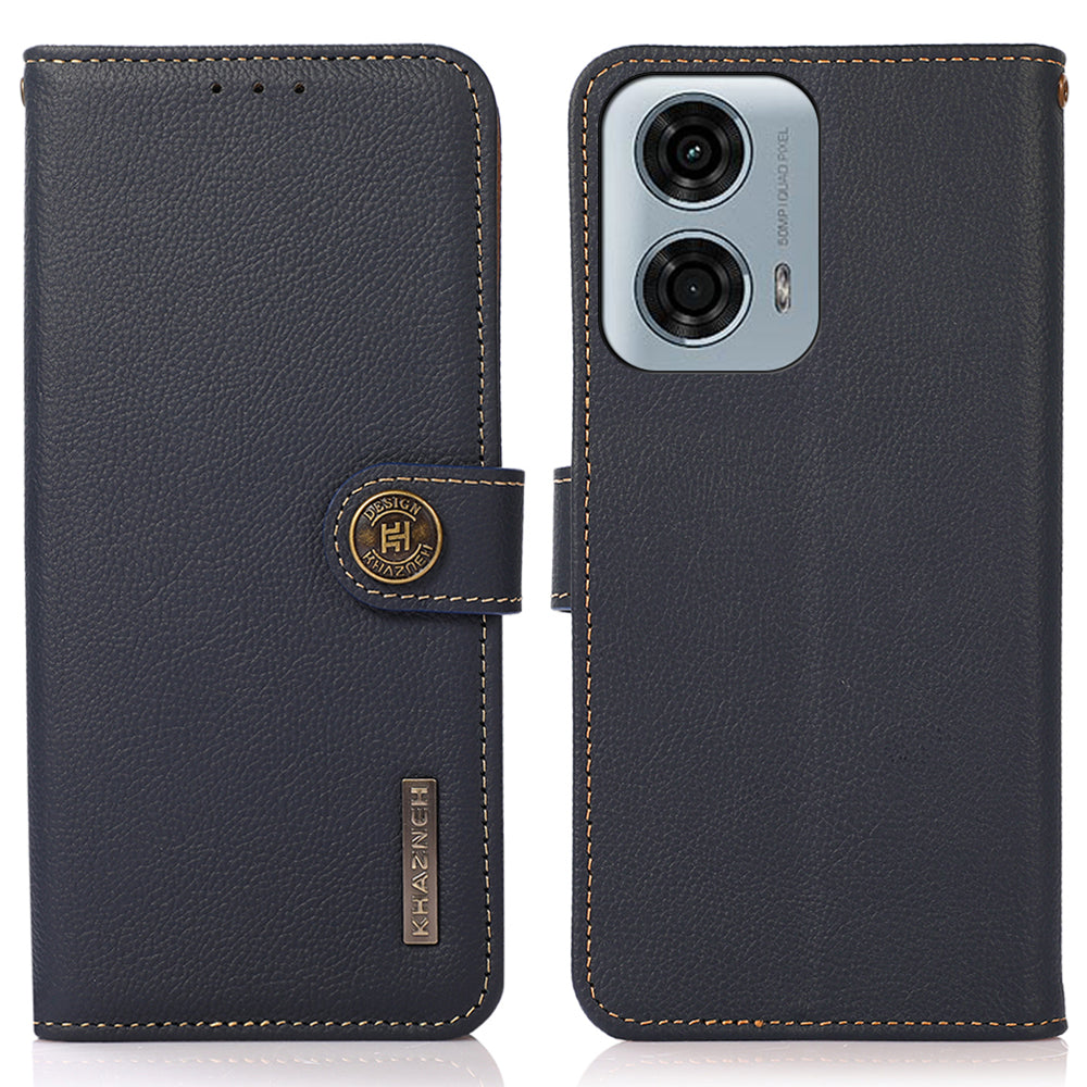 KHAZNEH For Motorola Moto G04 4G / Moto G24 4G Case RFID Blocking Anti-scratch Stand Phone Cover