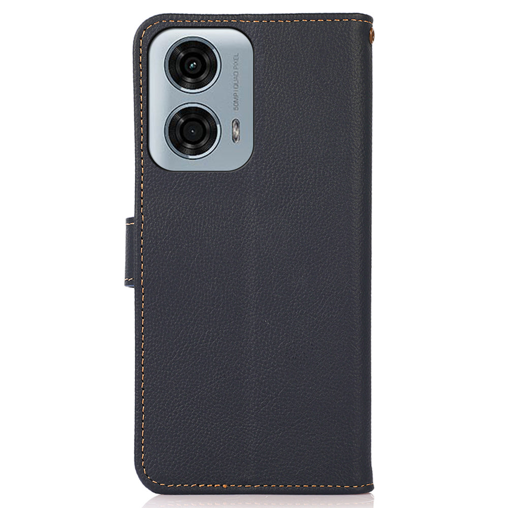 KHAZNEH For Motorola Moto G04 4G / Moto G24 4G Case RFID Blocking Anti-scratch Stand Phone Cover