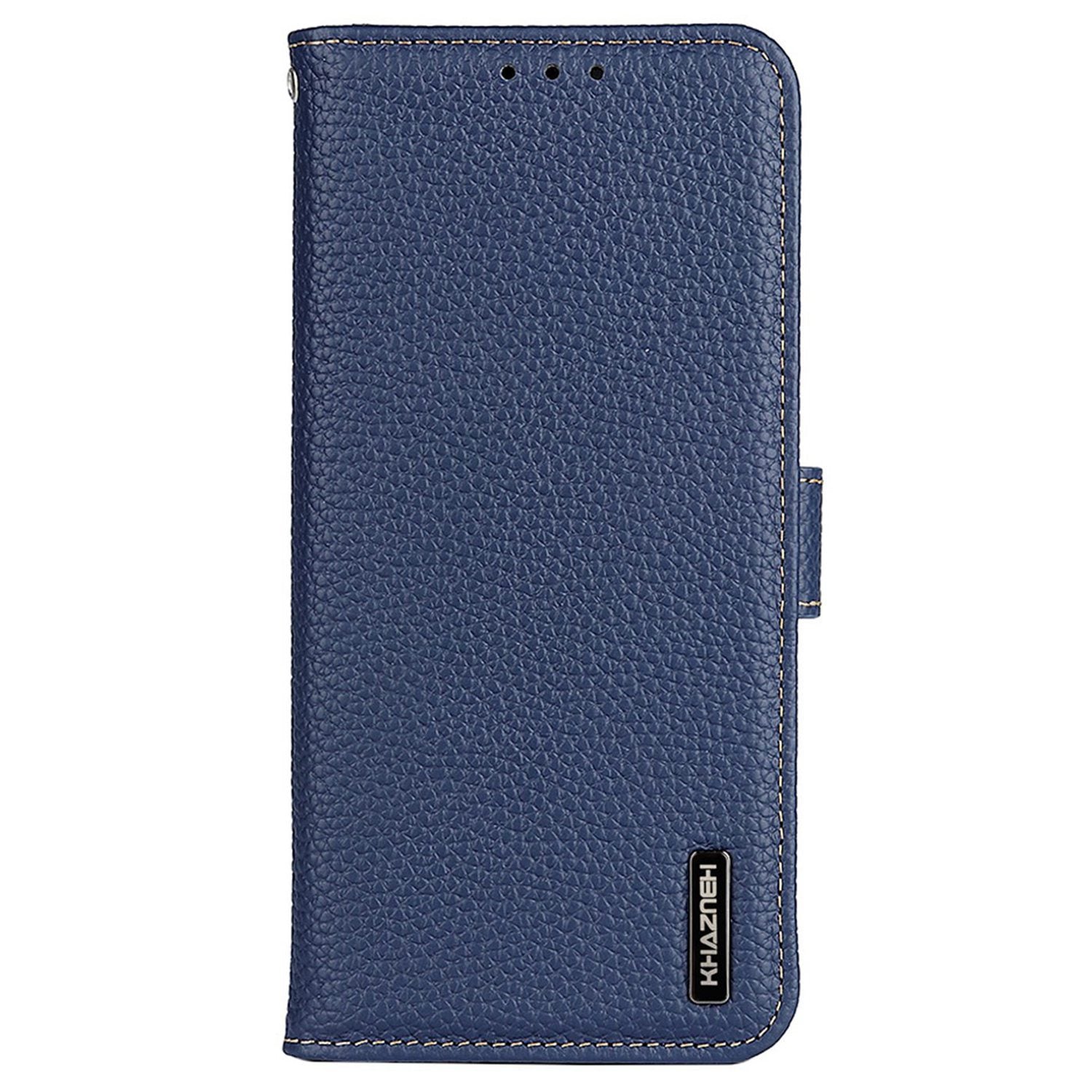 KHAZNEH For Motorola Moto G04 4G / G24 4G Case Viewing Stand Genuine Cow Leather Phone Cover