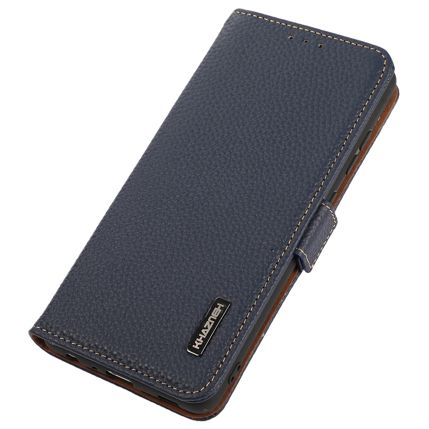 KHAZNEH For Motorola Moto G04 4G / G24 4G Case with RFID Blocking Genuine Cow Leather Phone Cover