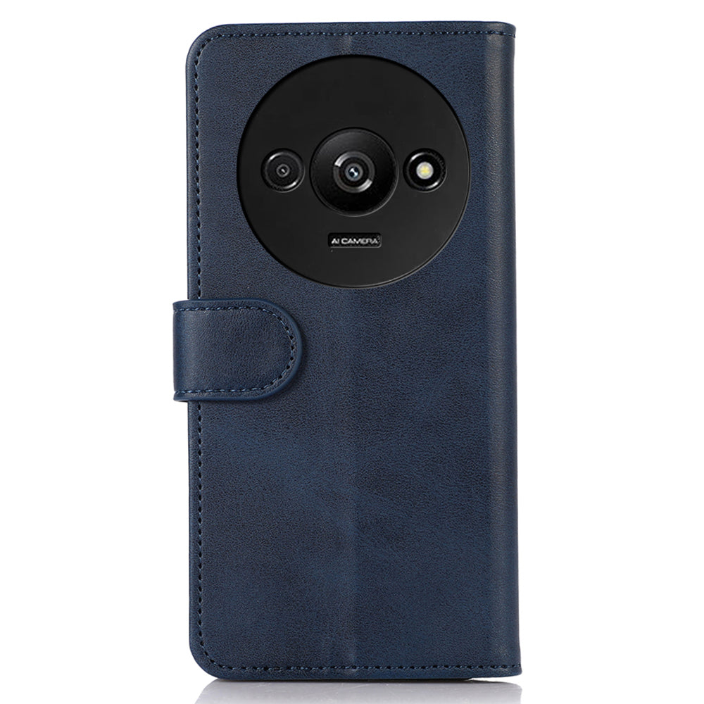 For Xiaomi Redmi A3 / Poco C61 4G Case PU Leather Cowhide Texture Stand Card Slots Phone Cover