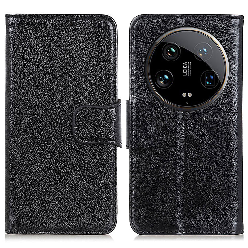 For Xiaomi 14 Ultra Case Card Slot Stand Split Leather Nappa Texture Phone Cover