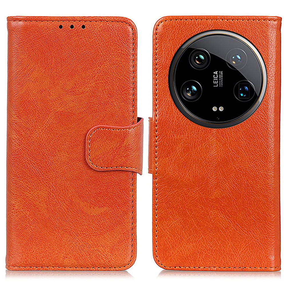 For Xiaomi 14 Ultra Case Card Slot Stand Split Leather Nappa Texture Phone Cover