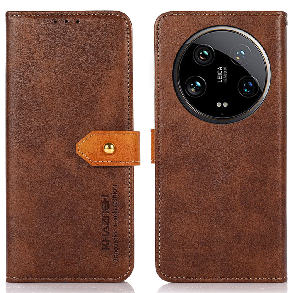 KHAZNEH For Xiaomi 14 Ultra Case Magnetic Flip PU Leather Protective Phone Cover
