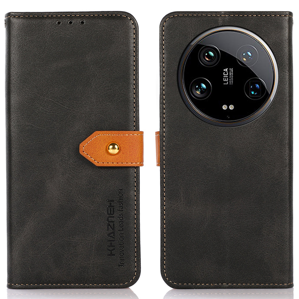KHAZNEH For Xiaomi 14 Ultra Case Magnetic Flip PU Leather Protective Phone Cover
