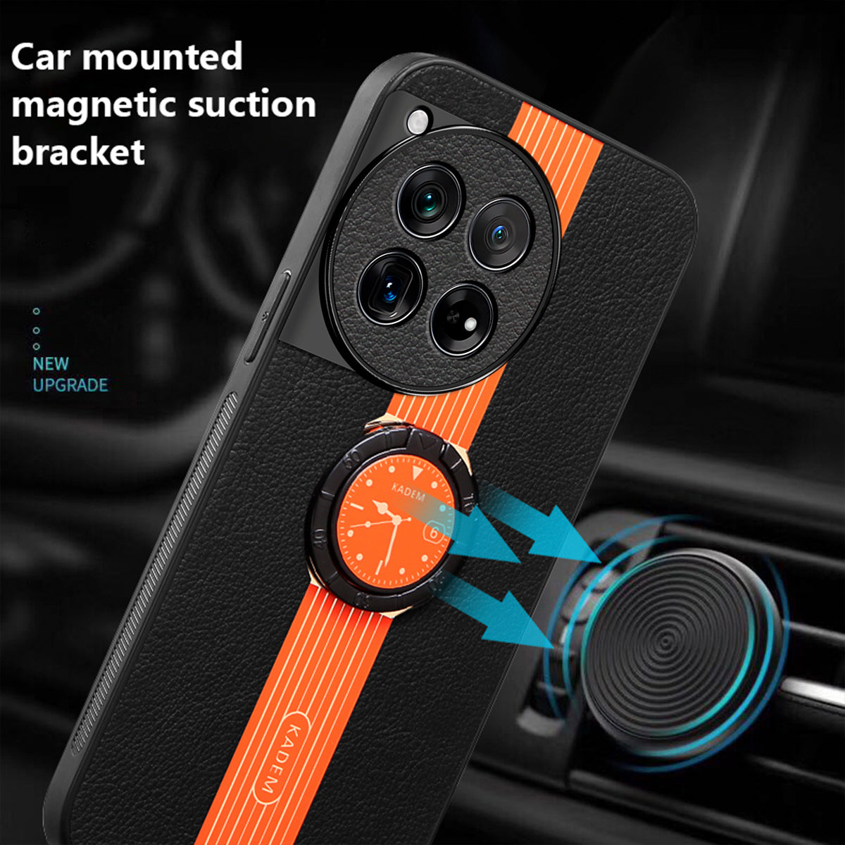 KADEM For OnePlus 12R 5G / Ace 3 5G Cover Watch Pattern Ring Kickstand Cell Phone Case