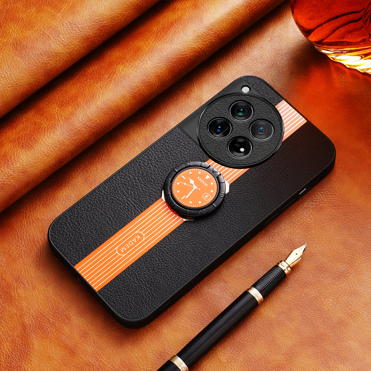 KADEM For OnePlus 12R 5G / Ace 3 5G Cover Watch Pattern Ring Kickstand Cell Phone Case