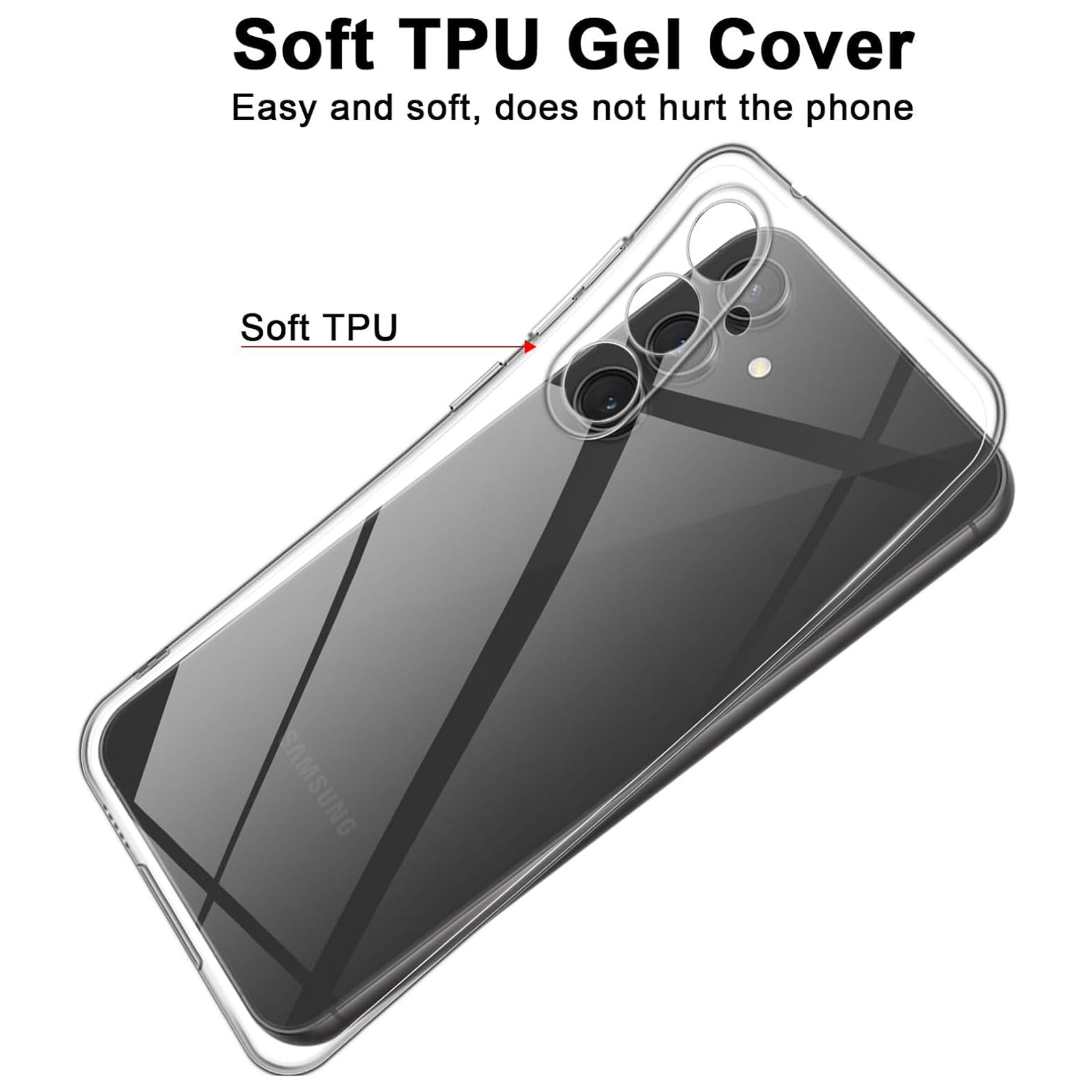 For Samsung Galaxy A15 4G / 5G Case Crystal Clear Soft TPU Protective Phone Cover