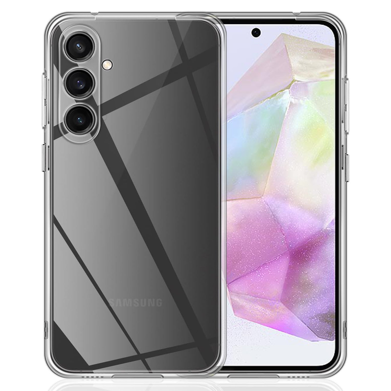 For Samsung Galaxy A35 5G Phone Case Fingerprint-free Transparent TPU Back Cover