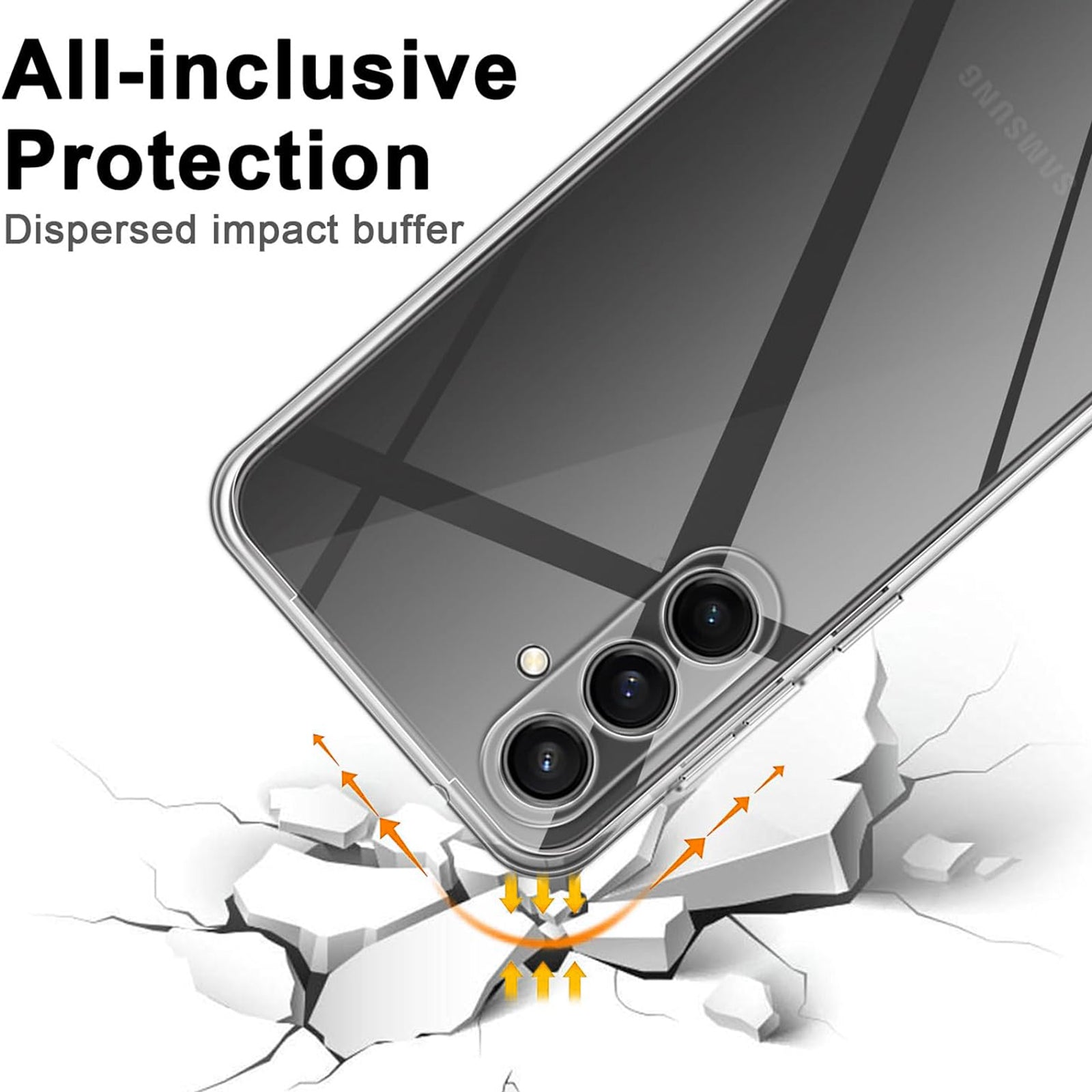 For Samsung Galaxy A25 5G (Global) (161.0 x 76.5 x 8.3mm) Case Clear TPU Phone Cover Anti-fingerprint
