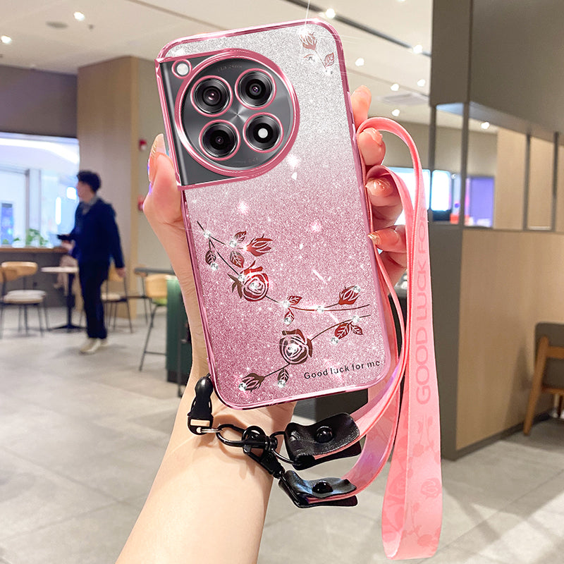 KADEM For OnePlus Ace 3 5G / 12R 5G Case Rhinestone Decor Gradient TPU Phone Cover