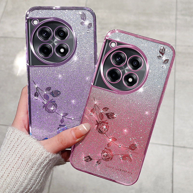 KADEM For OnePlus Ace 3 5G / 12R 5G Case Rhinestone Decor Gradient TPU Phone Cover