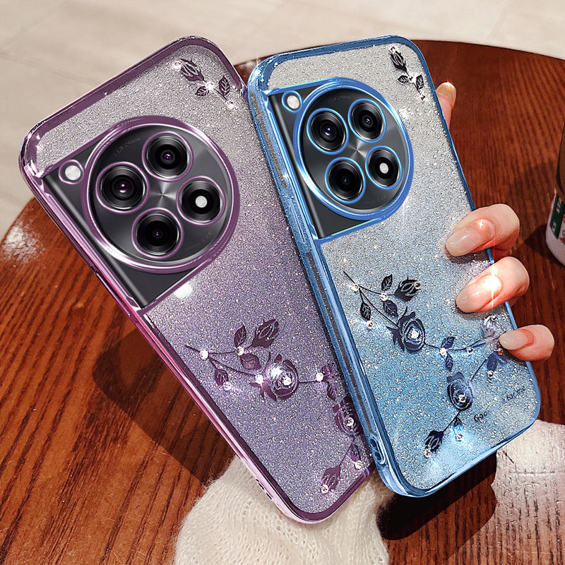 KADEM For OnePlus Ace 3 5G / 12R 5G Case Rhinestone Decor Gradient TPU Phone Cover