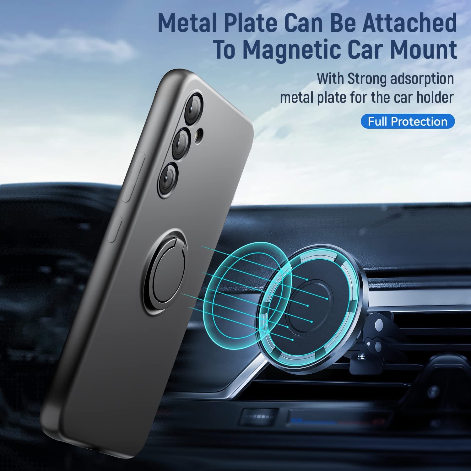For Samsung Galaxy S23 FE Kickstand Case Liquid Silicone Phone Cover with 2.5D Arc Edge Tempered Glass Film