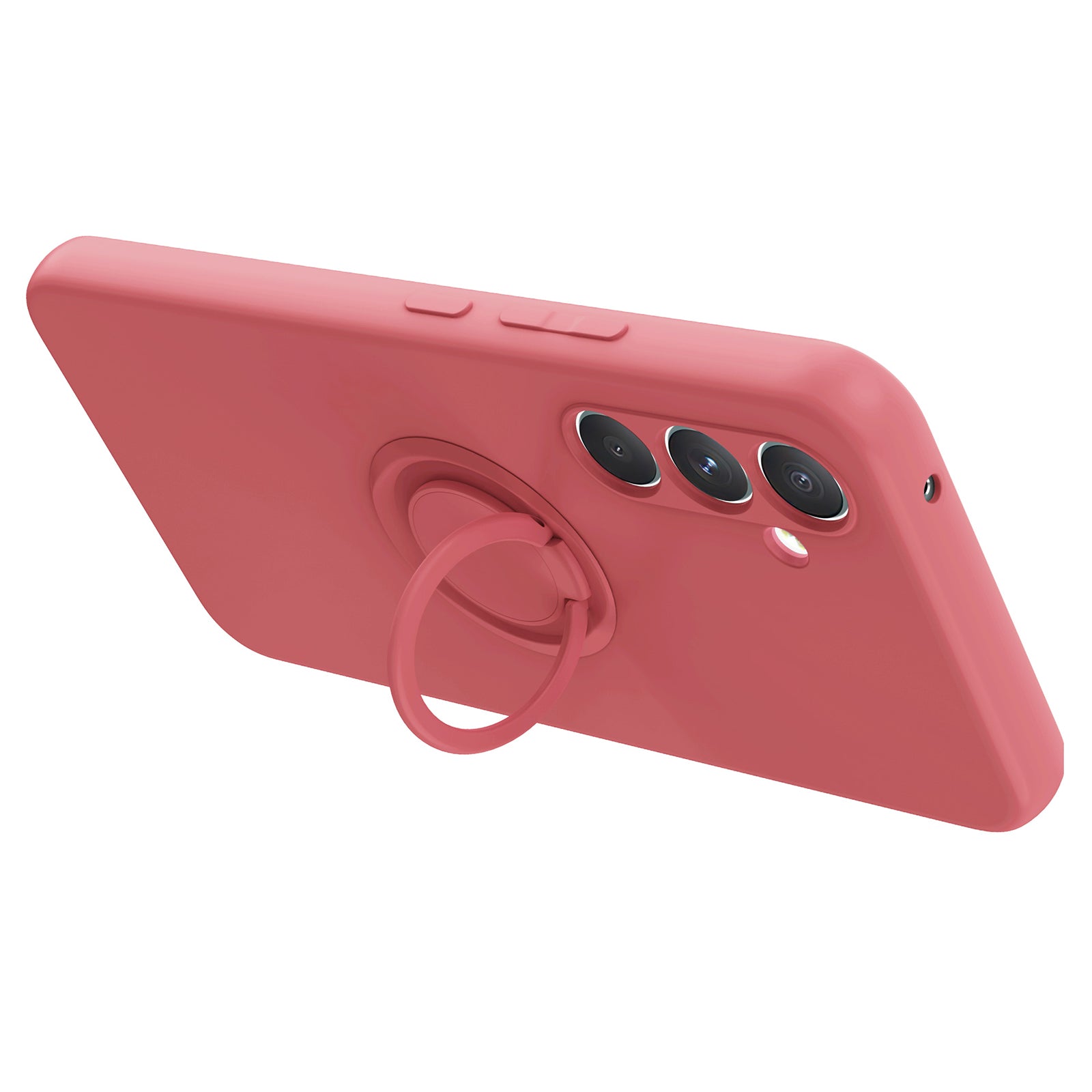 For Samsung Galaxy A24 4G (162.1 x 77.6 x 8.3mm) Case Ring Kickstand Liquid Silicone Phone Cover