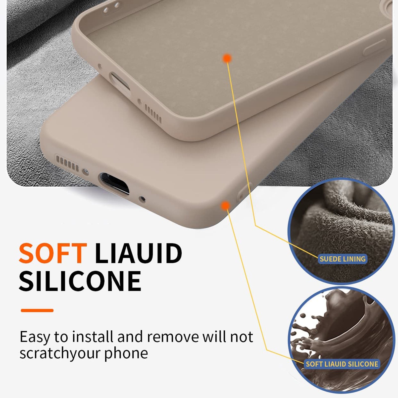 For Samsung Galaxy A25 5G (Global) (161.0 x 76.5 x 8.3mm) Case Liquid Silicone Kickstand Cover + 2.5D Arc Edge Tempered Glass Film