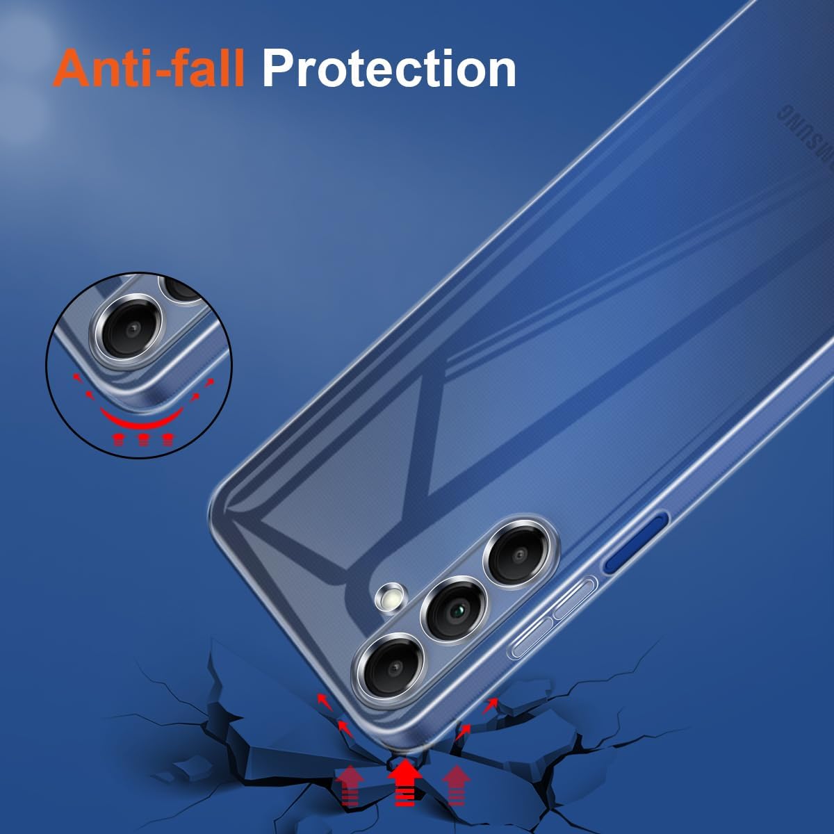 For Samsung Galaxy A05s 4G Case Flexible TPU Phone Cover with 2PCS 2.5D Arc Tempered Glass Film