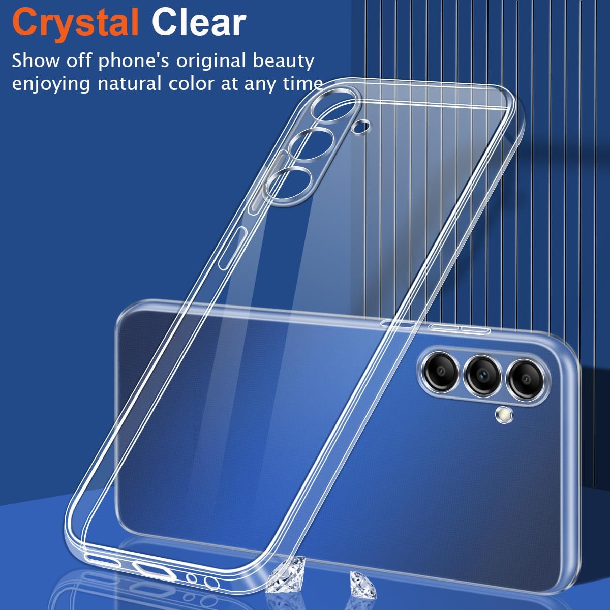 For Samsung Galaxy A05s 4G Case Flexible TPU Phone Cover with 2PCS 2.5D Arc Tempered Glass Film