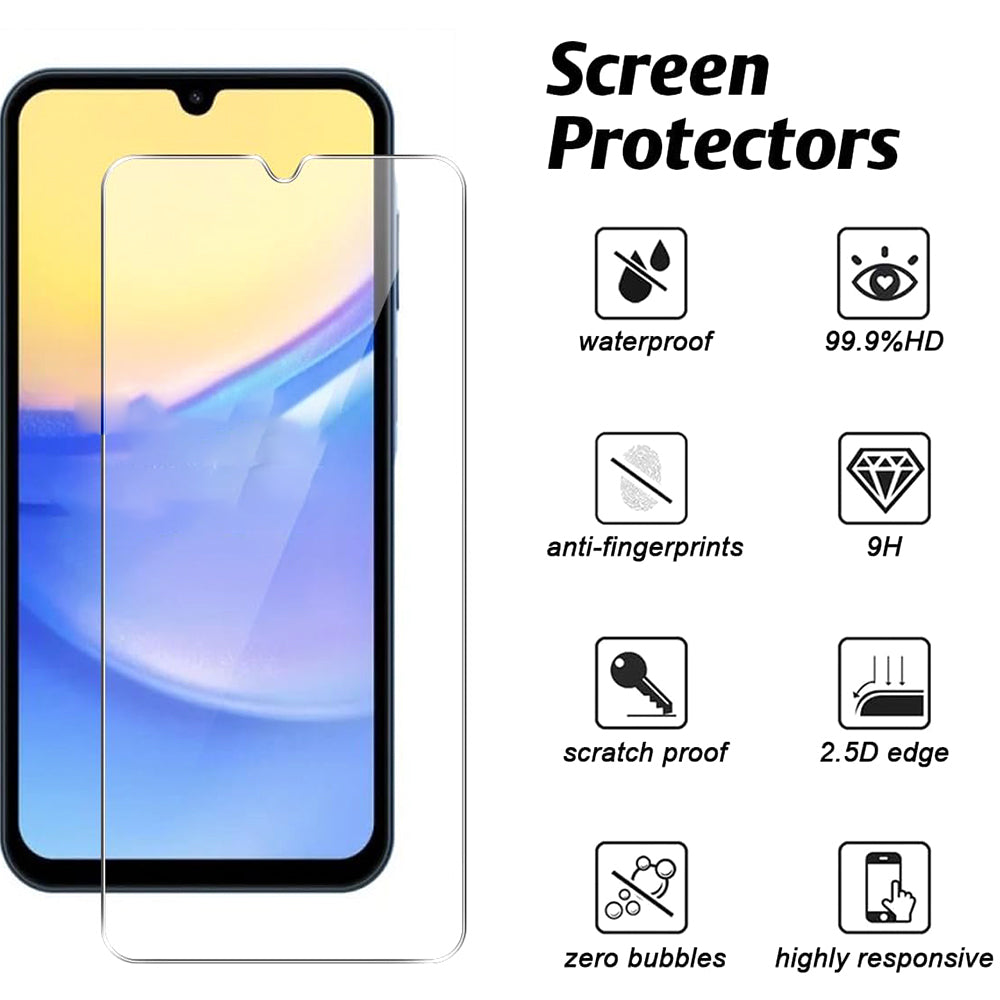 For Samsung Galaxy A25 5G (Global) (161.0 x 76.5 x 8.3mm) Case TPU Protective Cover + 2PCS Tempered Glass Film