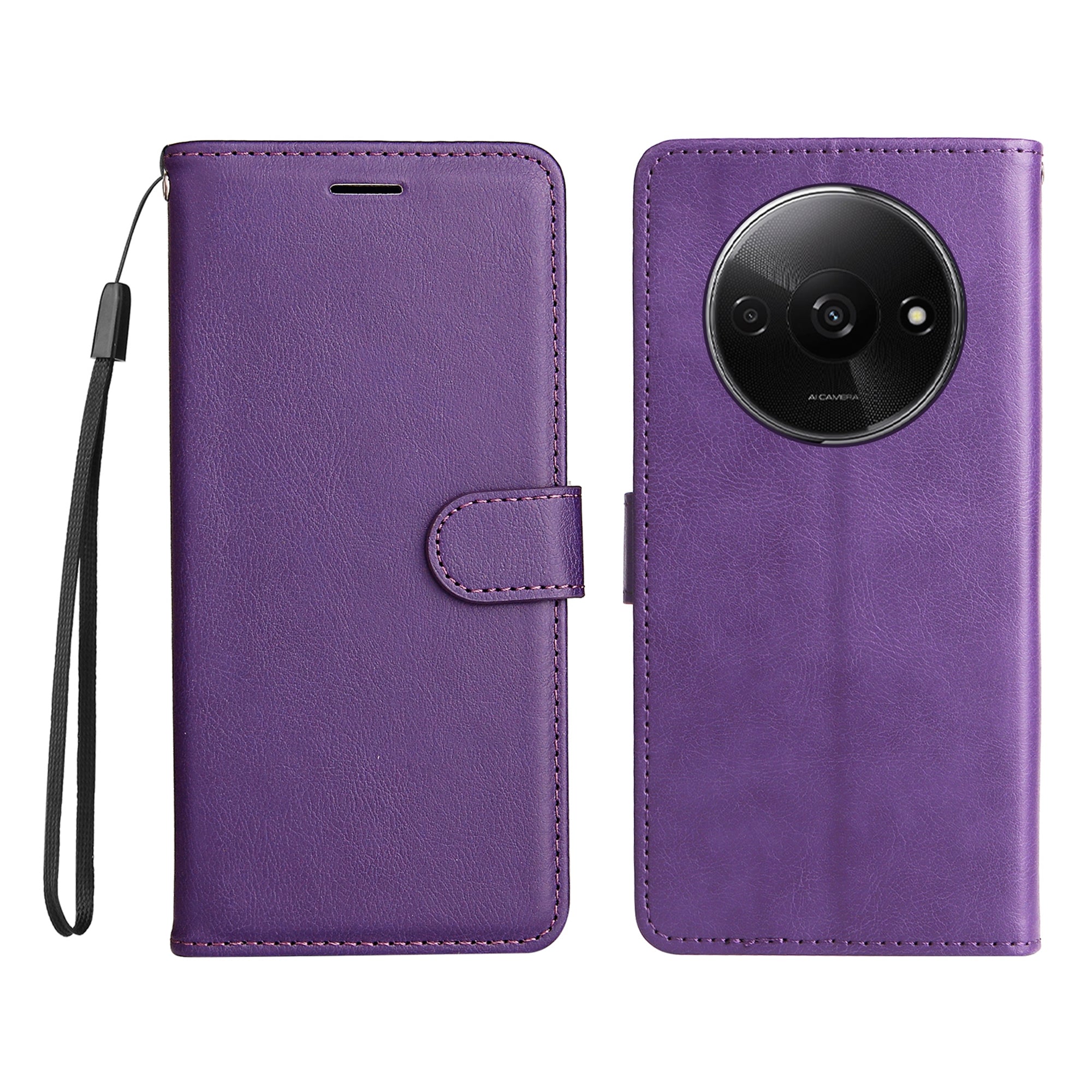 KT Leather Series-2 for Xiaomi Redmi A3 / Poco C61 4G Case Solid Color Stand Flip Phone Cover