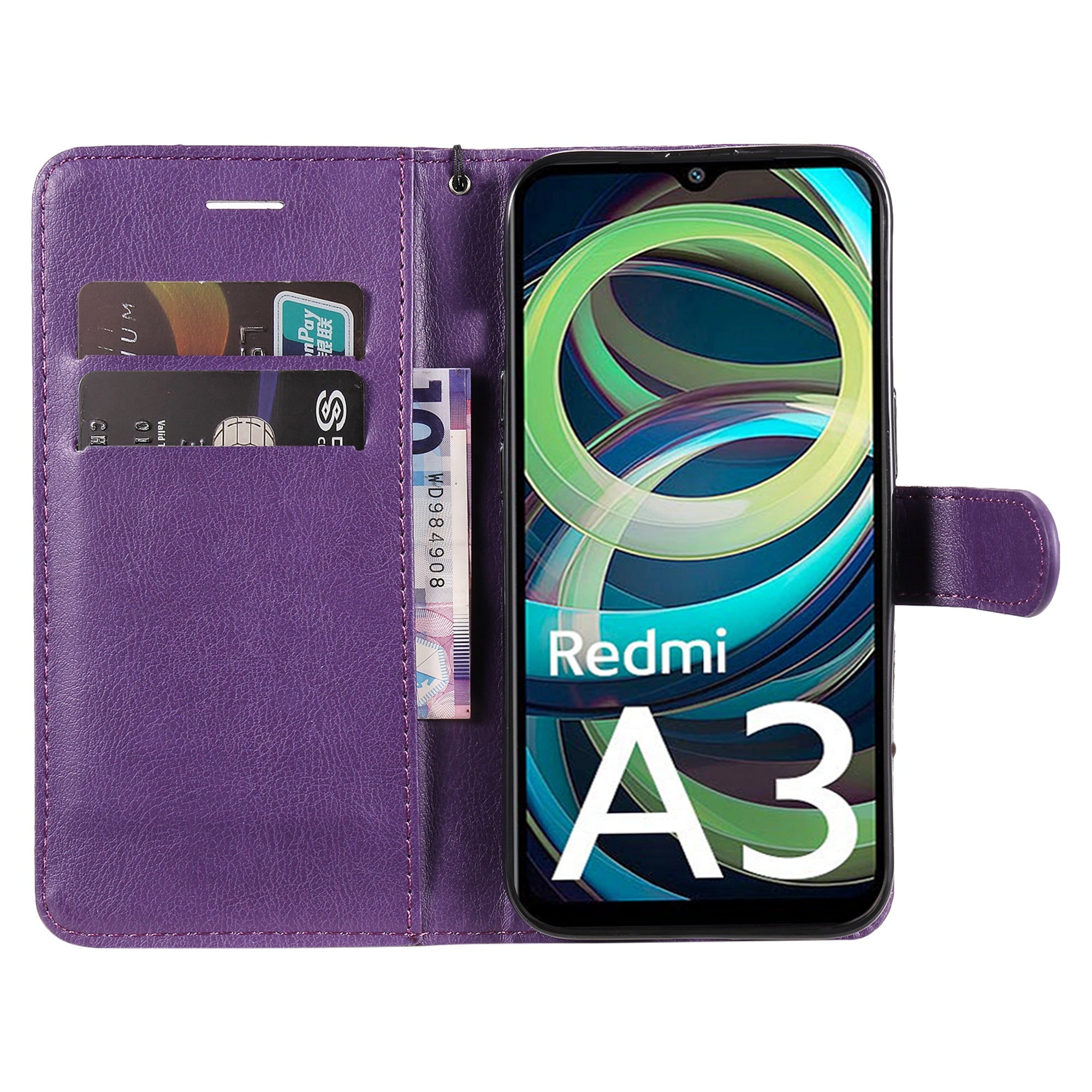 KT Leather Series-2 for Xiaomi Redmi A3 / Poco C61 4G Case Solid Color Stand Flip Phone Cover