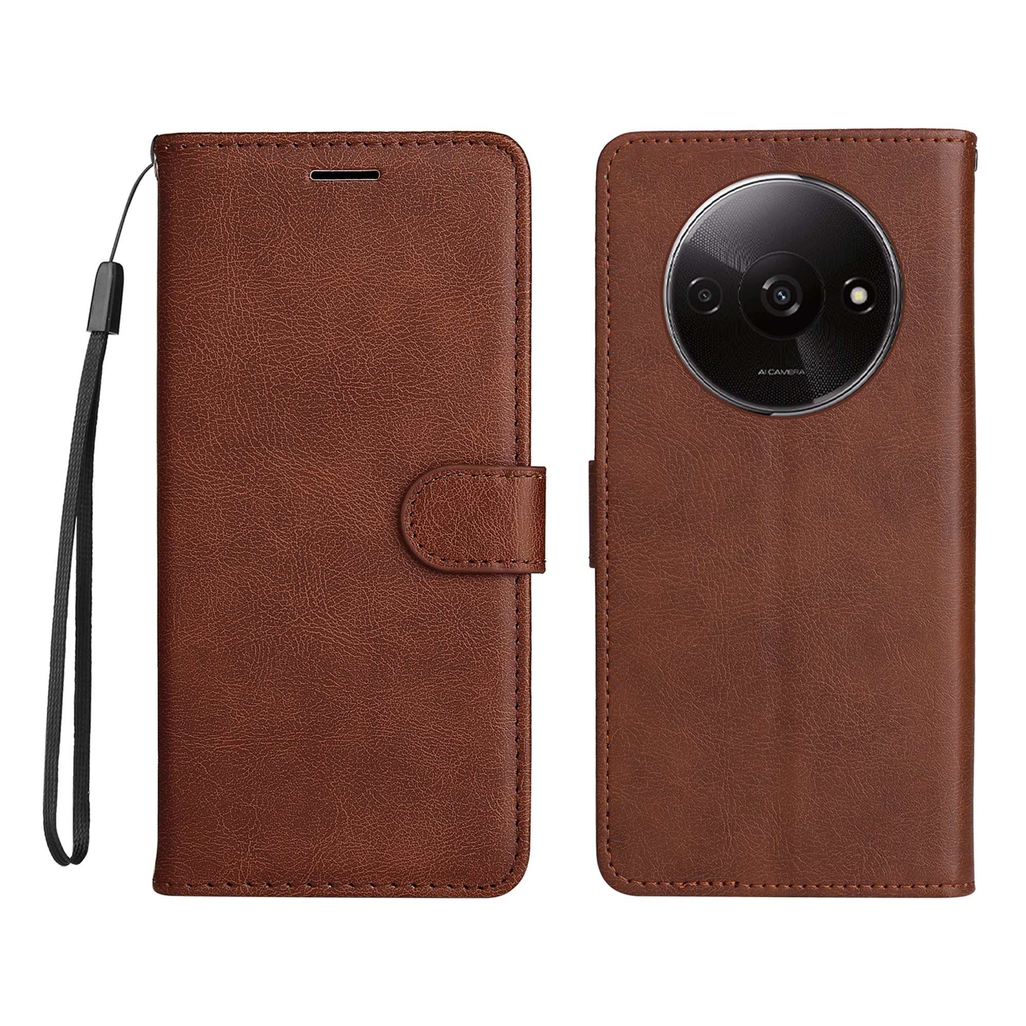 KT Leather Series-2 for Xiaomi Redmi A3 / Poco C61 4G Case Solid Color Stand Flip Phone Cover