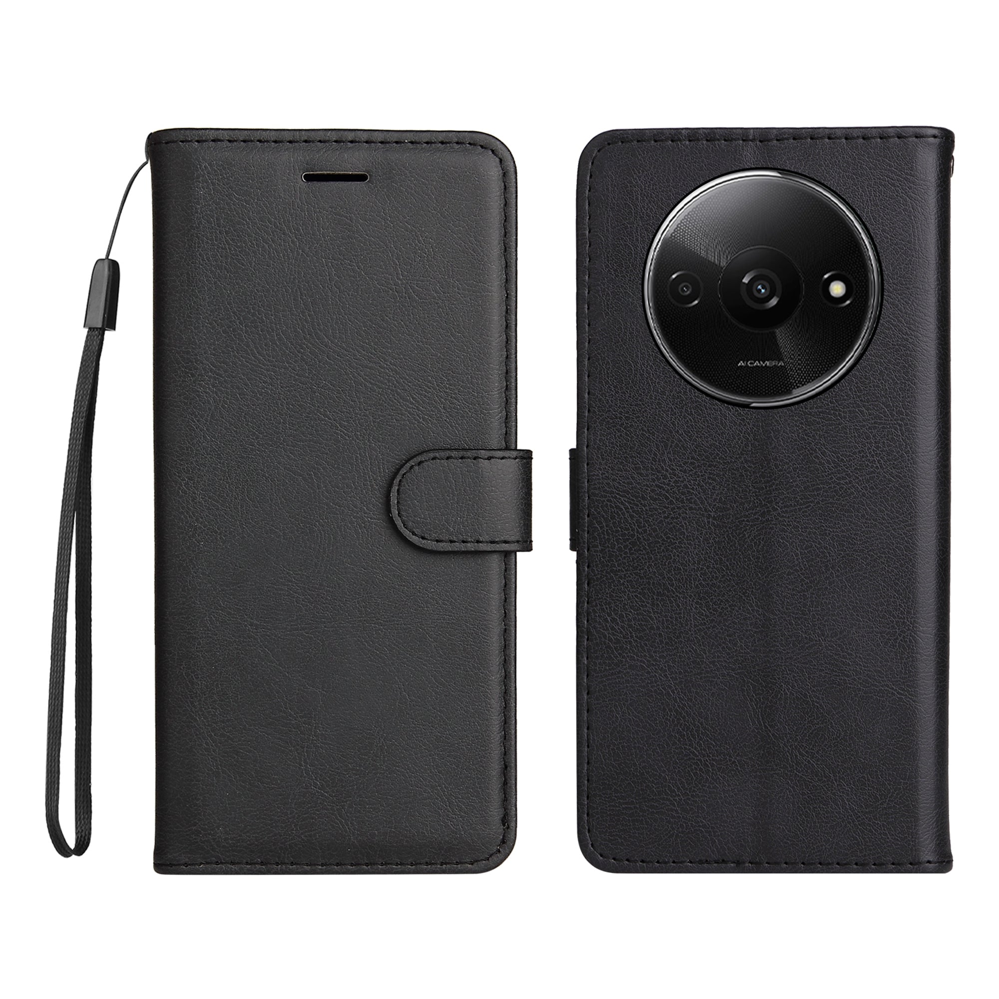 KT Leather Series-2 for Xiaomi Redmi A3 / Poco C61 4G Case Solid Color Stand Flip Phone Cover
