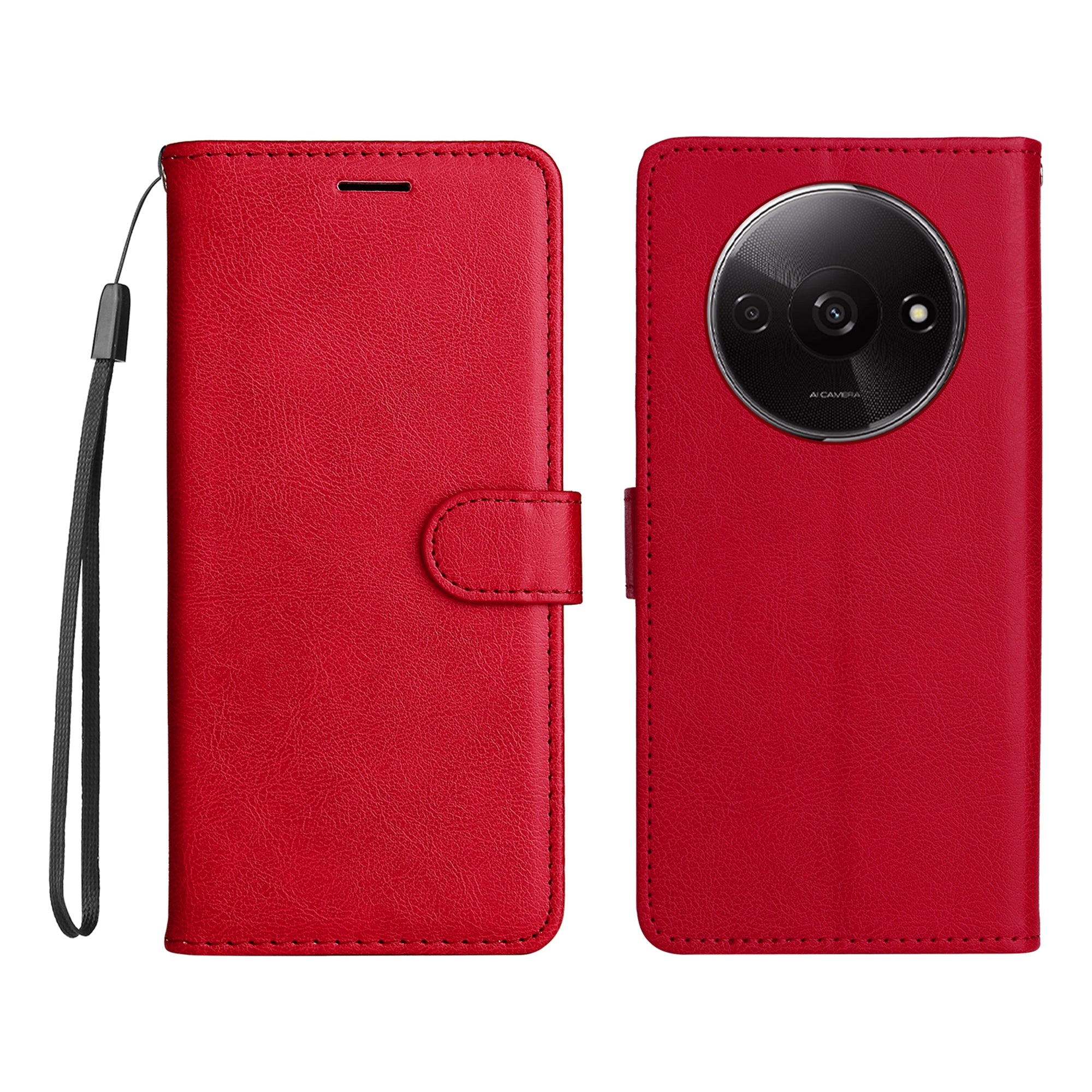 KT Leather Series-2 for Xiaomi Redmi A3 / Poco C61 4G Case Solid Color Stand Flip Phone Cover