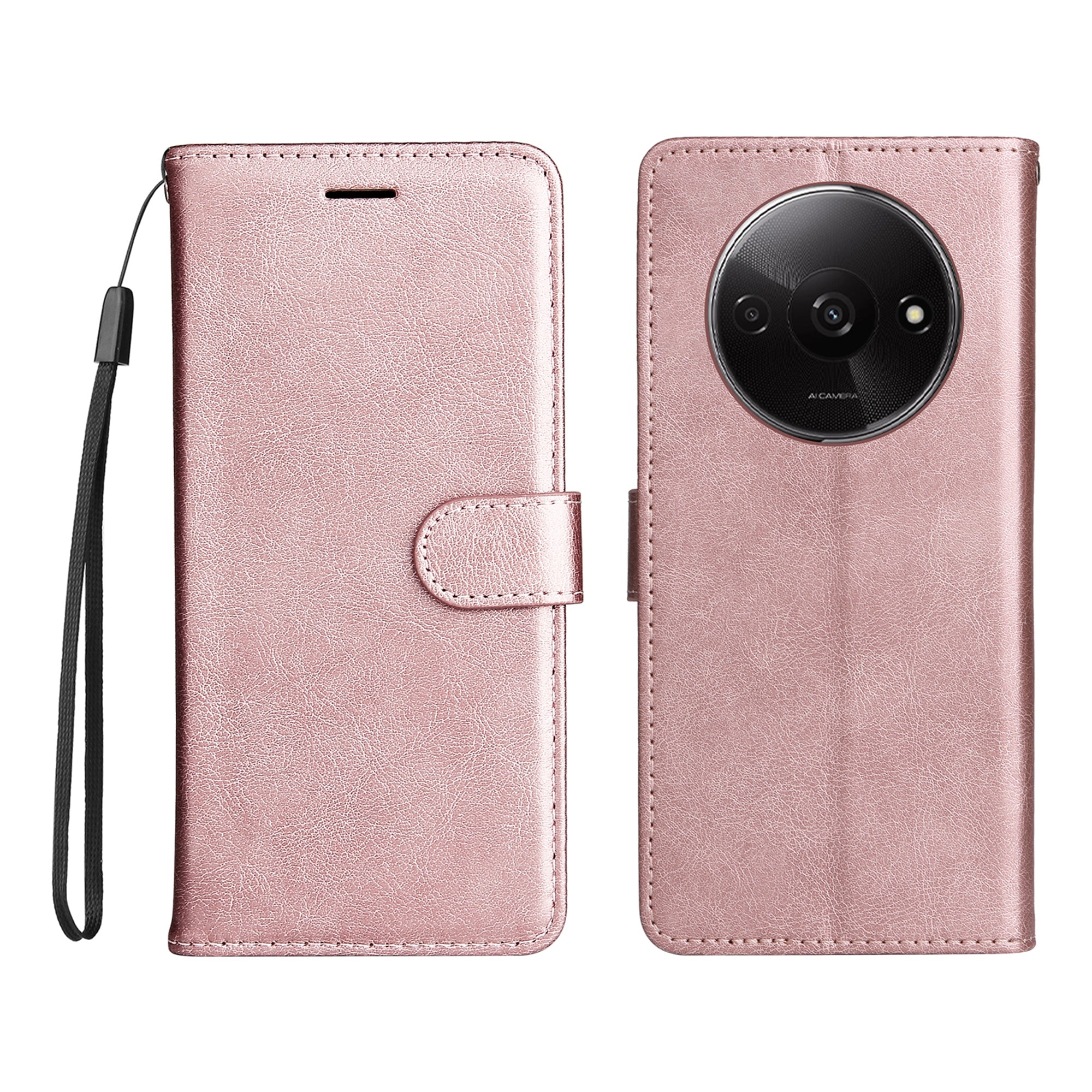 KT Leather Series-2 for Xiaomi Redmi A3 / Poco C61 4G Case Solid Color Stand Flip Phone Cover