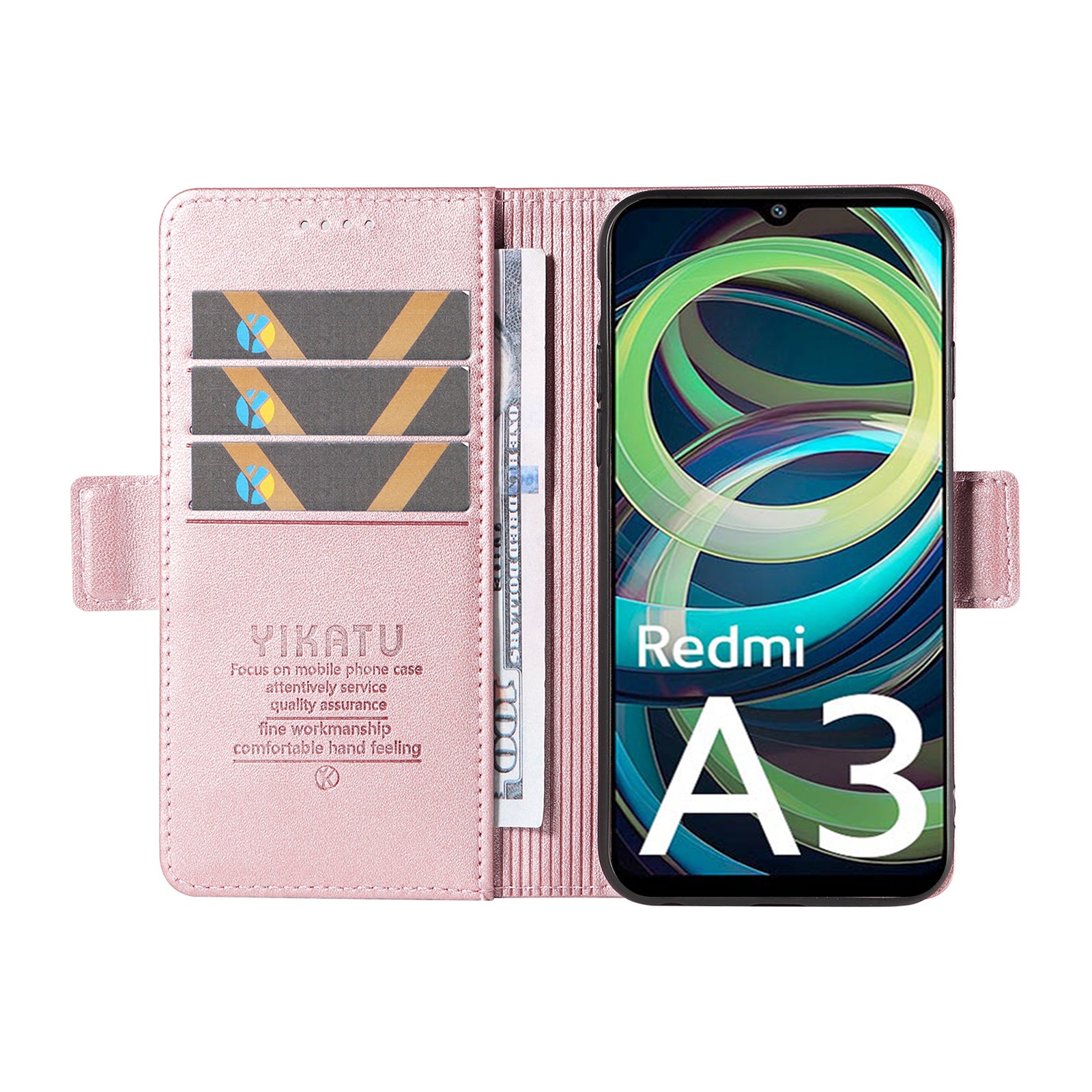 YIKATU YK-003 For Xiaomi Redmi A3 / Poco C61 4G Case PU Leather Stand Protective Phone Cover