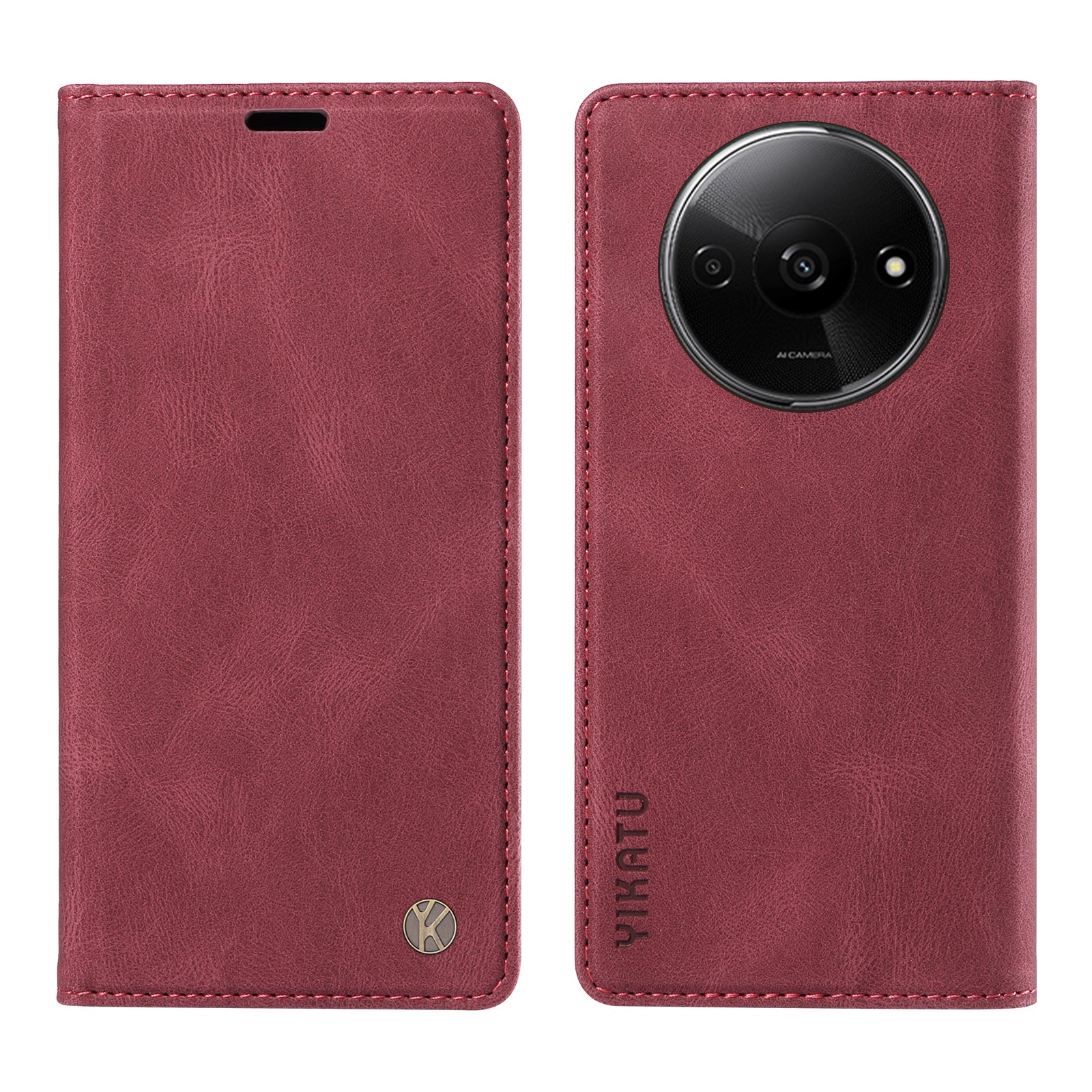 YIKATU YK-004 For Xiaomi Redmi A3 / Poco C61 4G Case Flip Folio Wallet Leather Phone Cover