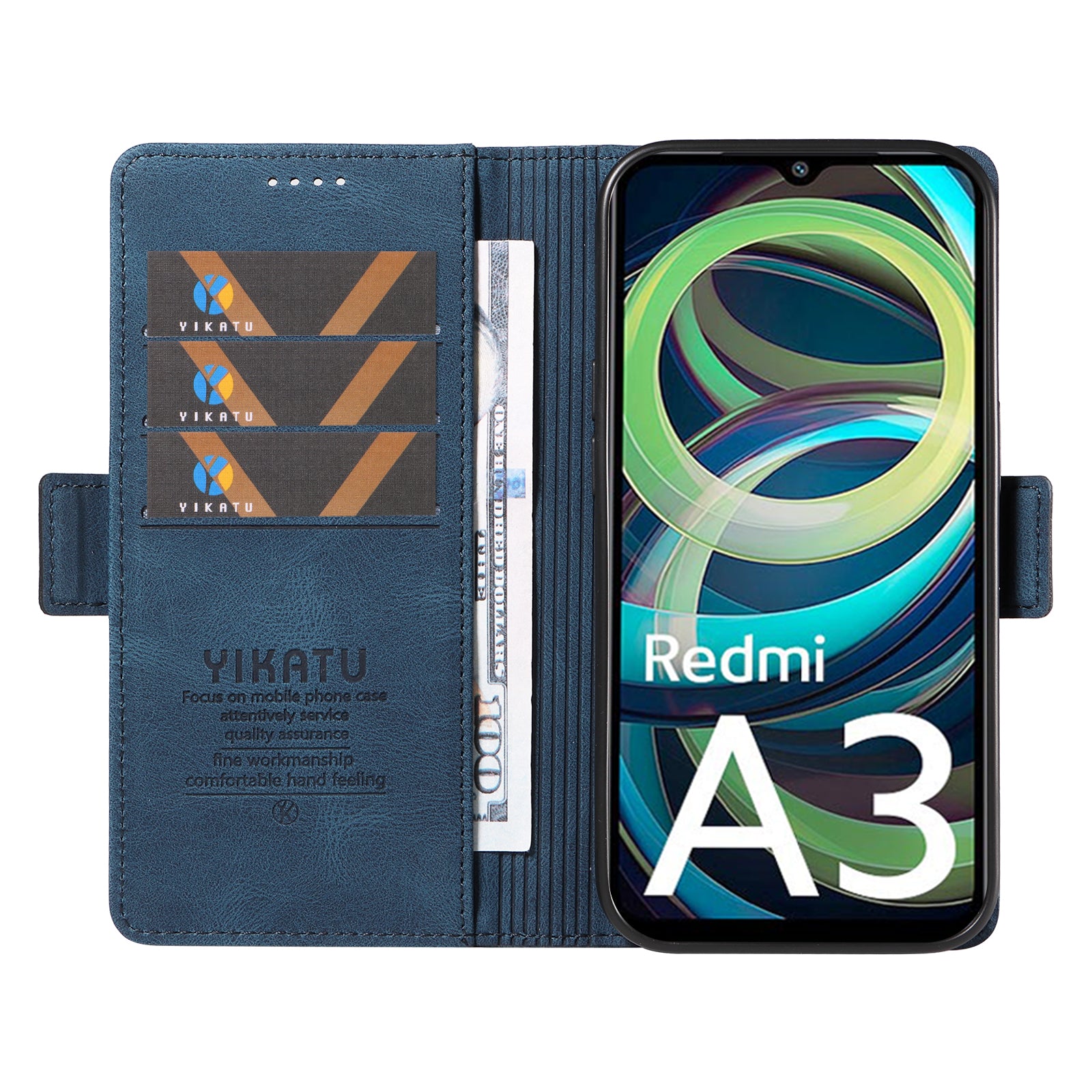 YIKATU YK-005 For Xiaomi Redmi A3 / Poco C61 4G Case Wallet Style Skin-touch Leather Phone Cover
