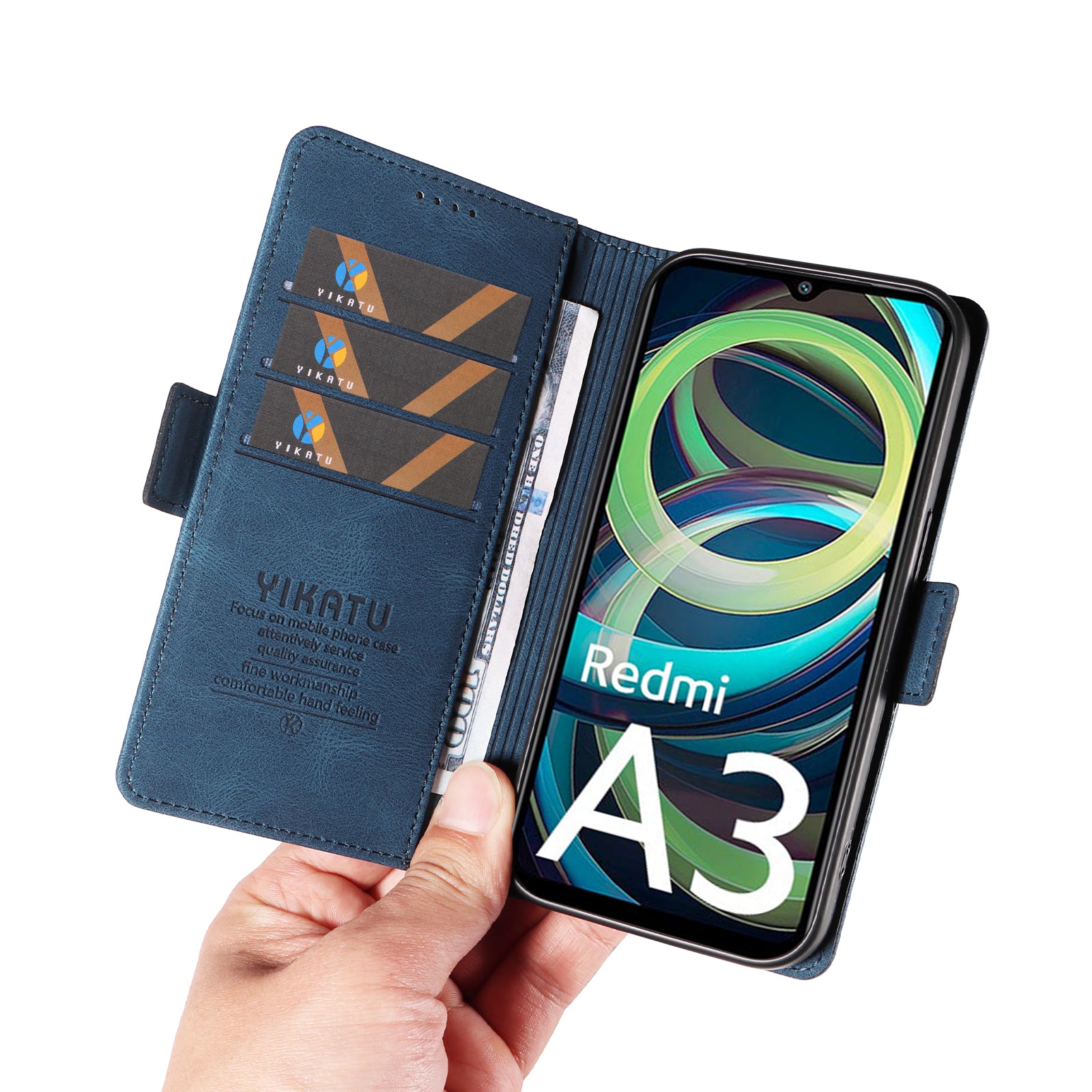 YIKATU YK-005 For Xiaomi Redmi A3 / Poco C61 4G Case Wallet Style Skin-touch Leather Phone Cover