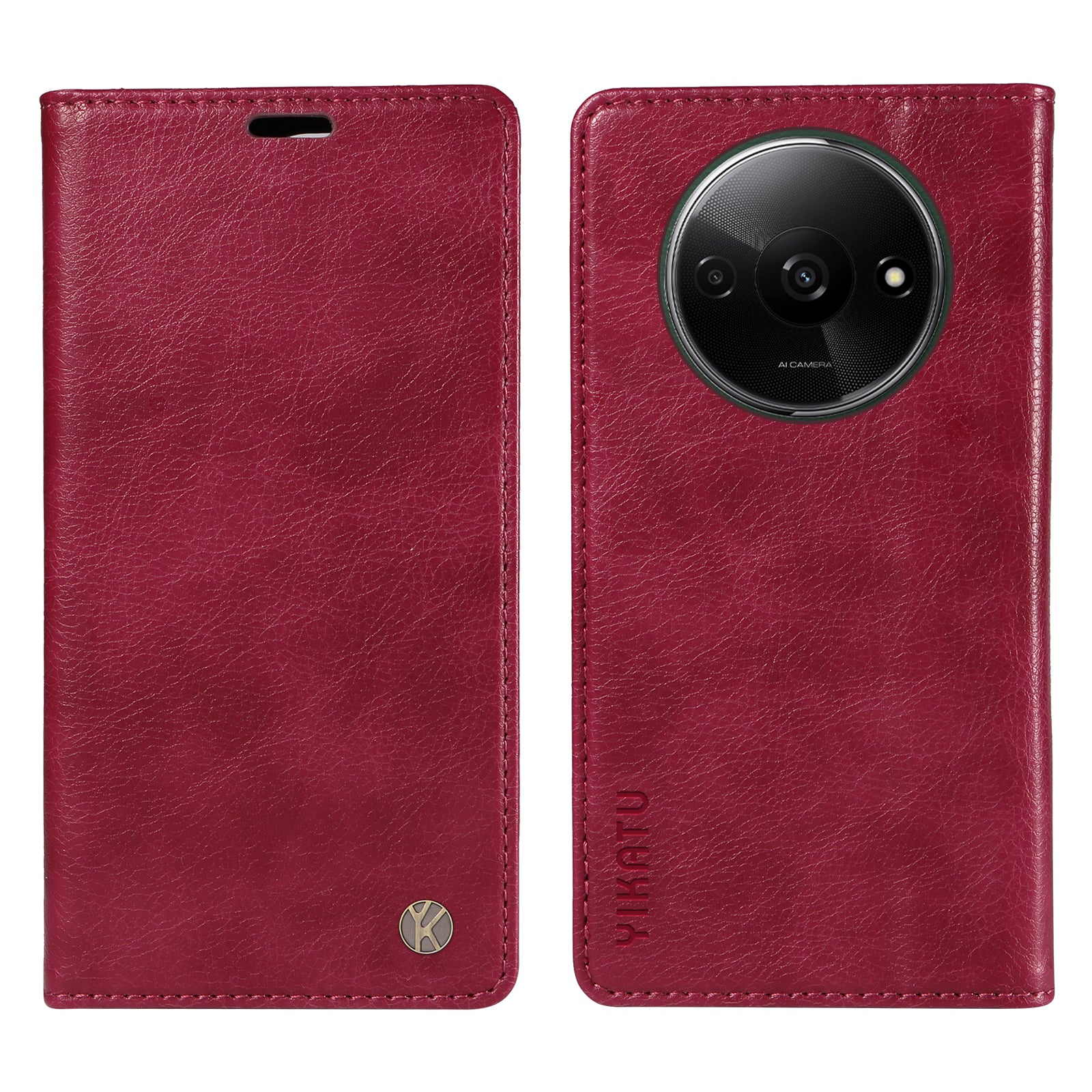 YIKATU YK-006 For Xiaomi Redmi A3 / Poco C61 4G Case Folio PU Leather Magnetic Absorption Phone Cover