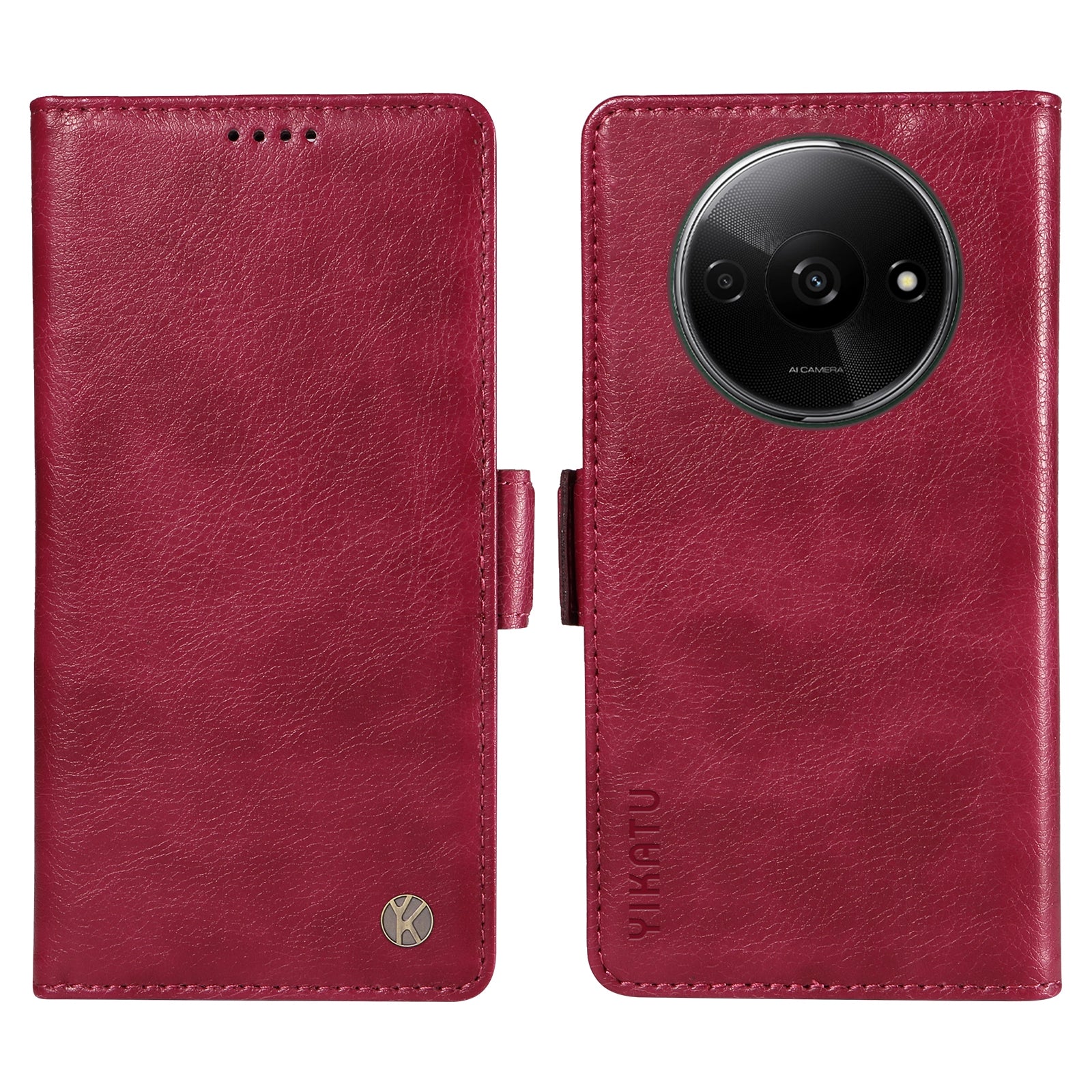 YIKATU YK-007 For Xiaomi Redmi A3 / Poco C61 4G Wallet Case PU Leather+TPU Interior Protective Phone Cover