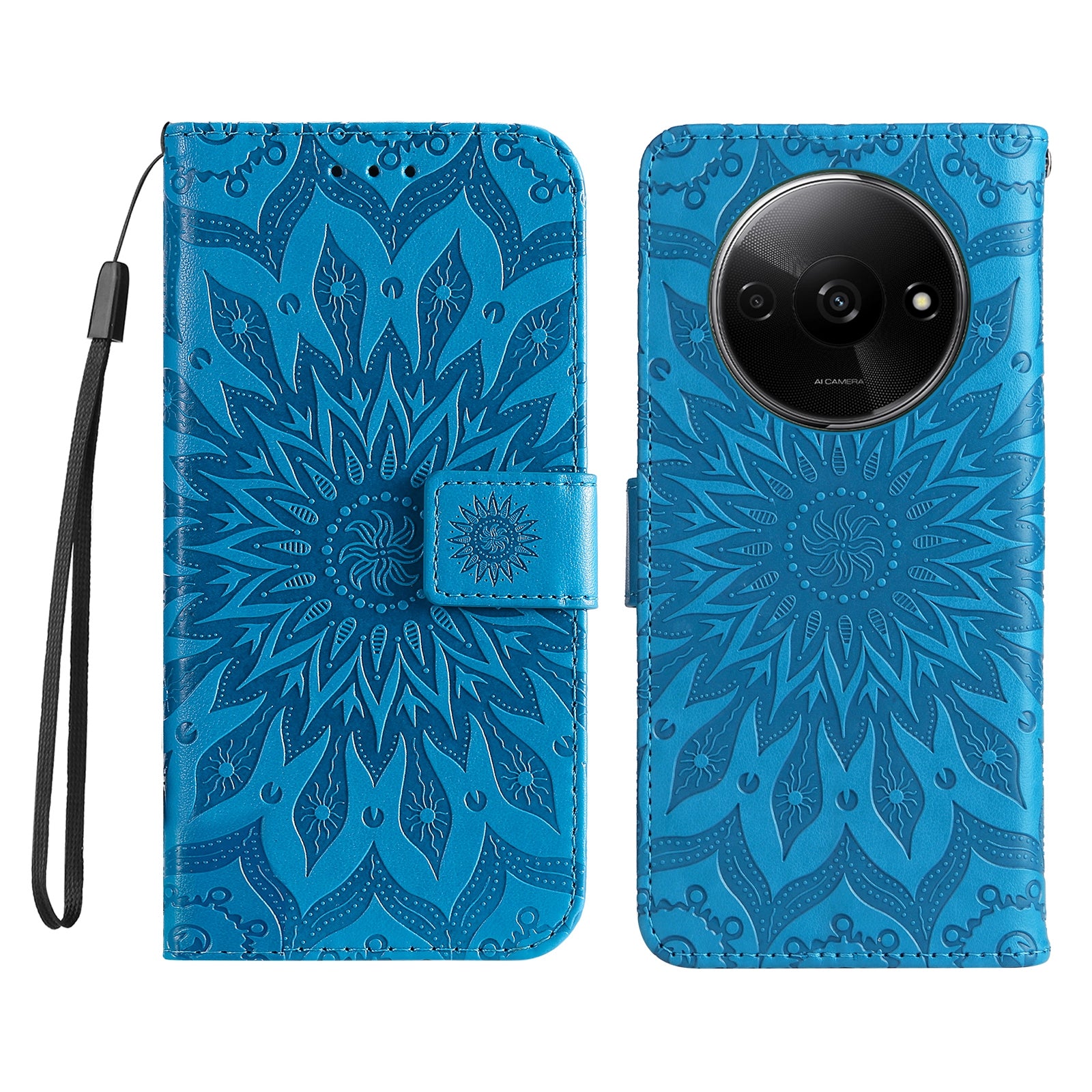KT Imprinting Flower Series-1 For Xiaomi Redmi A3 / Poco C61 4G Case Stand Function Leather Phone Cover