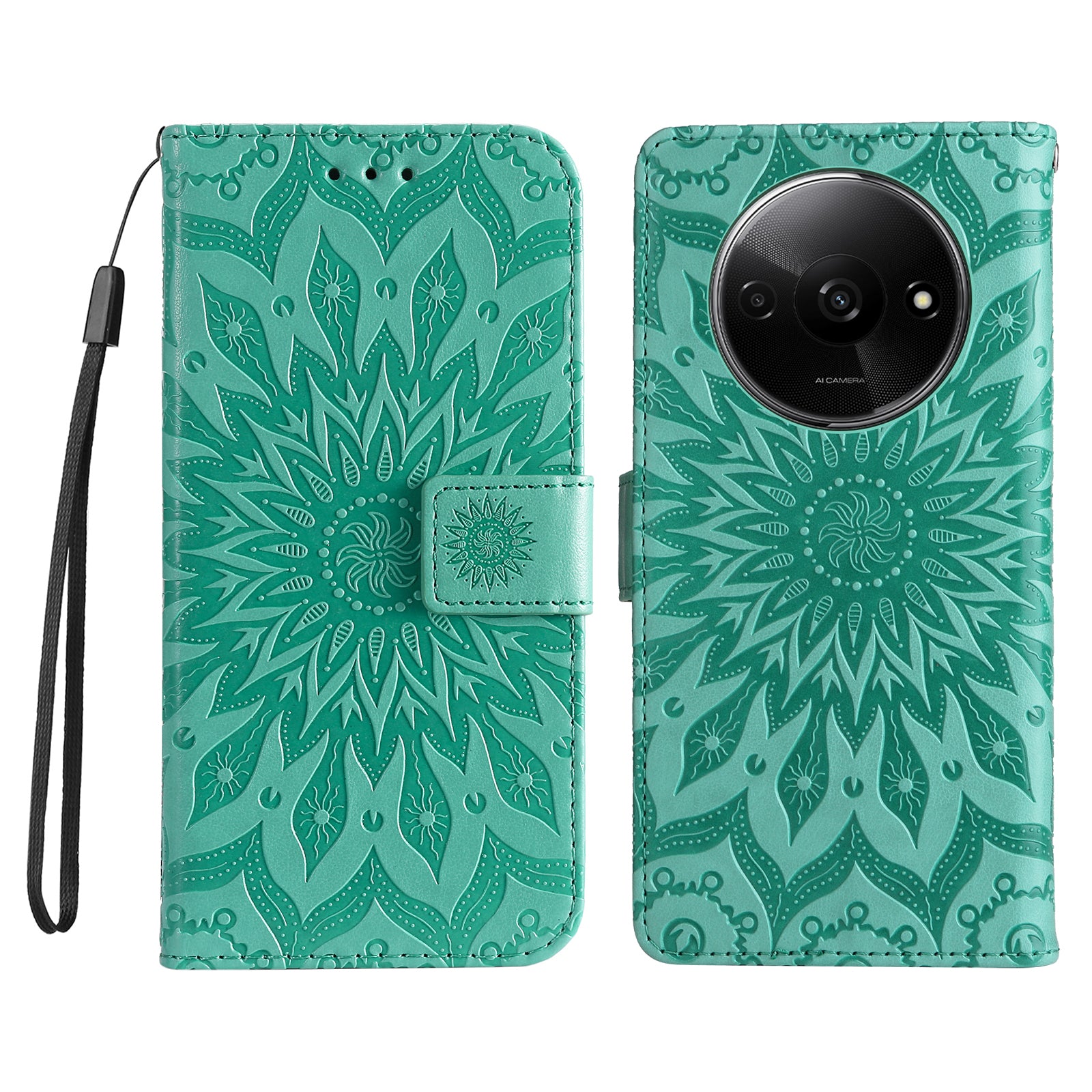 KT Imprinting Flower Series-1 For Xiaomi Redmi A3 / Poco C61 4G Case Stand Function Leather Phone Cover