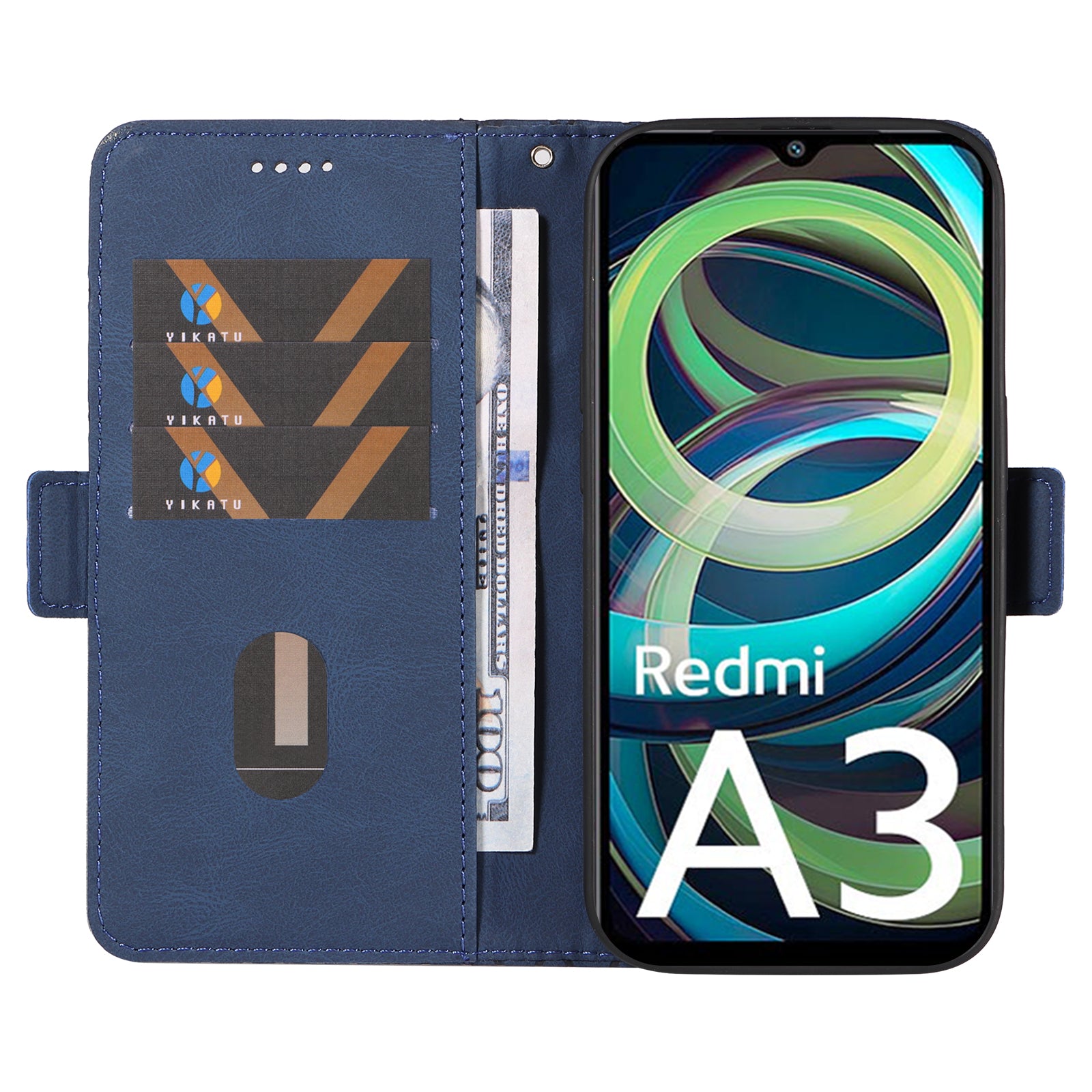 For Xiaomi Redmi A3 / Poco C61 4G Magnetic Case Rhombus Pattern Leather Wallet Phone Cover