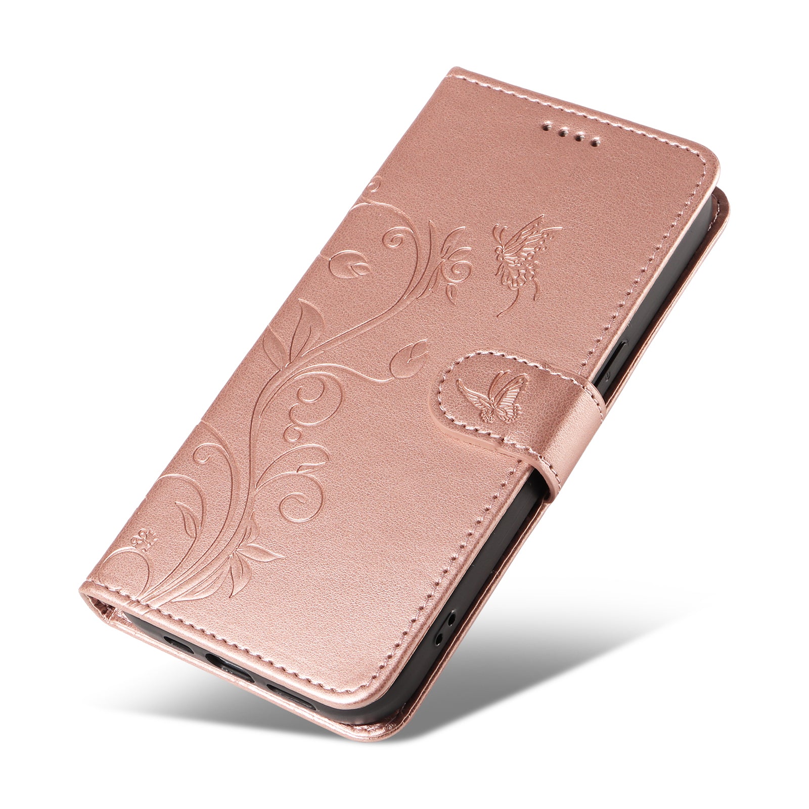 For Xiaomi Redmi A3 / Poco C61 4G Leather Case Butterfly Flower Pattern Wallet Phone Cover